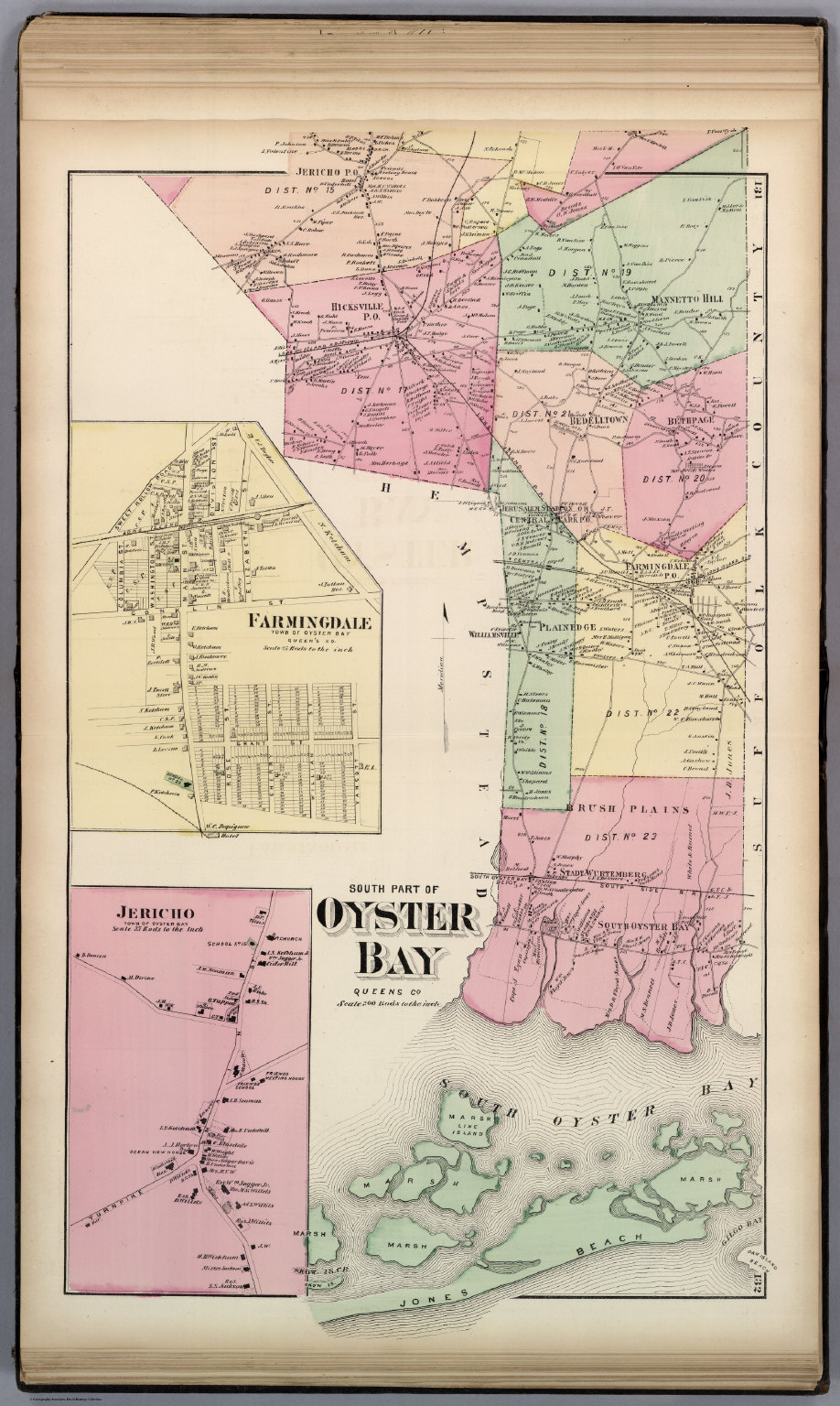 South Part of Oyster Bay, Farmingdale, Jericho, in Oyster Bay. Long