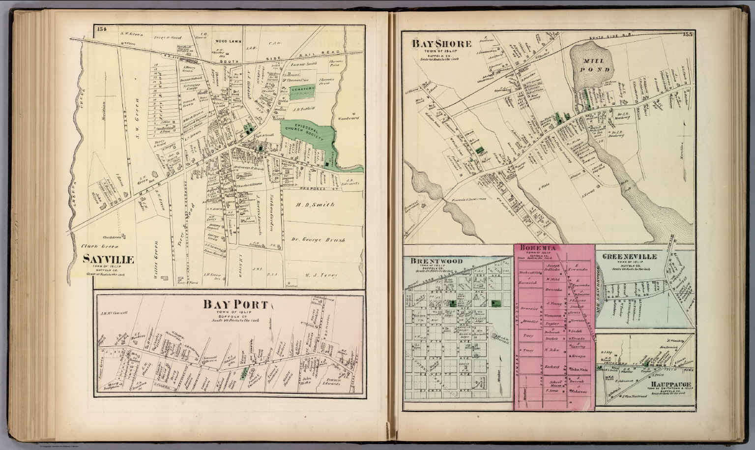 Sayville, Bay Port, Bay Shore, Brentwood, Bohemia, Greenville