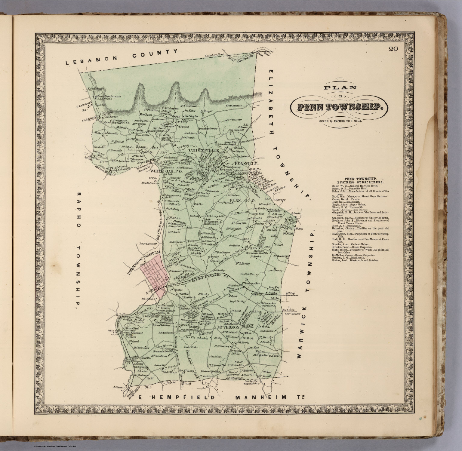 Penn Township, Lancaster, Pennsylvania. David Rumsey Historical Map