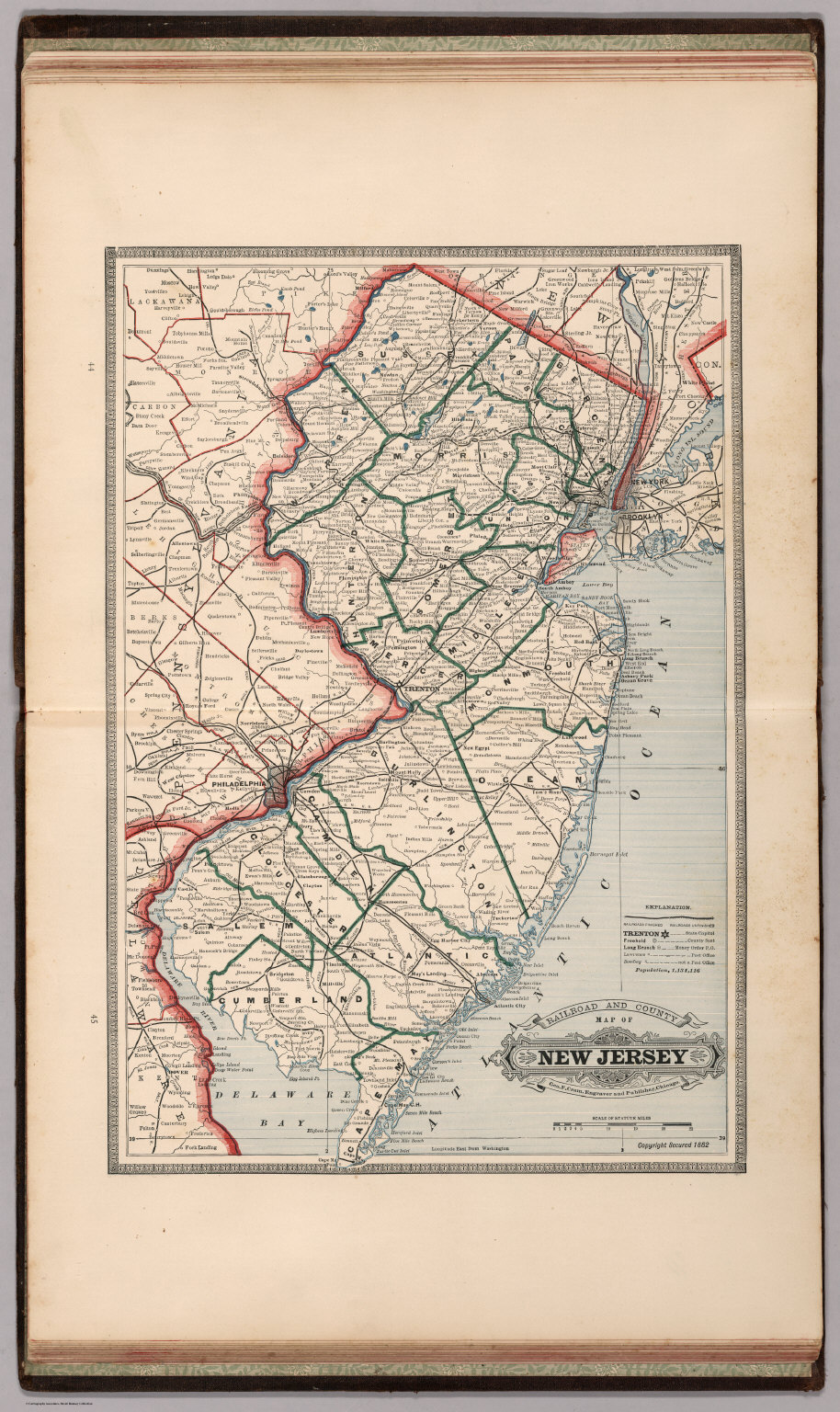 Railroad and County Map of New Jersey. - David Rumsey Historical Map ...