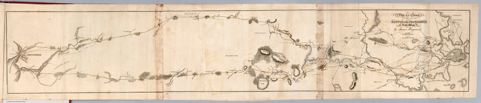 Plan of a survey for the proposed Boston and Providence rail way