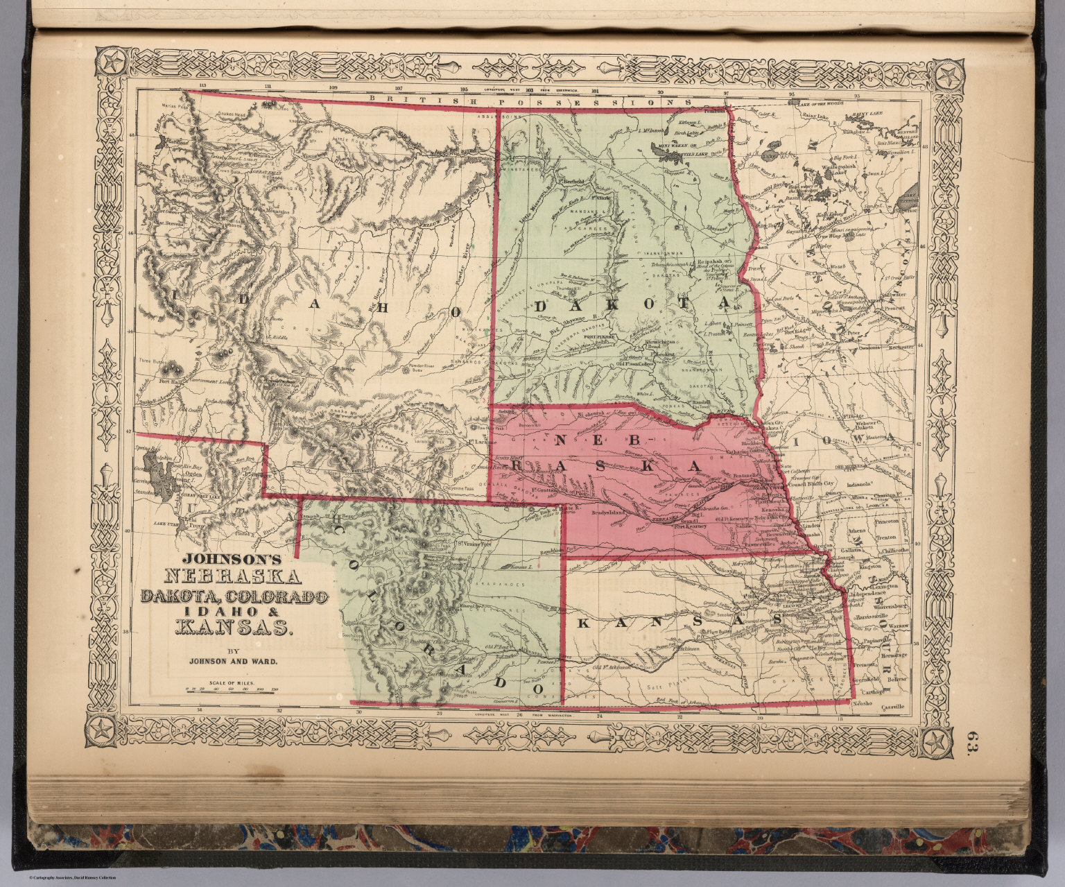 Nebraska, Dakota, Colorado, Idaho, Kansas - David Rumsey Historical Map 