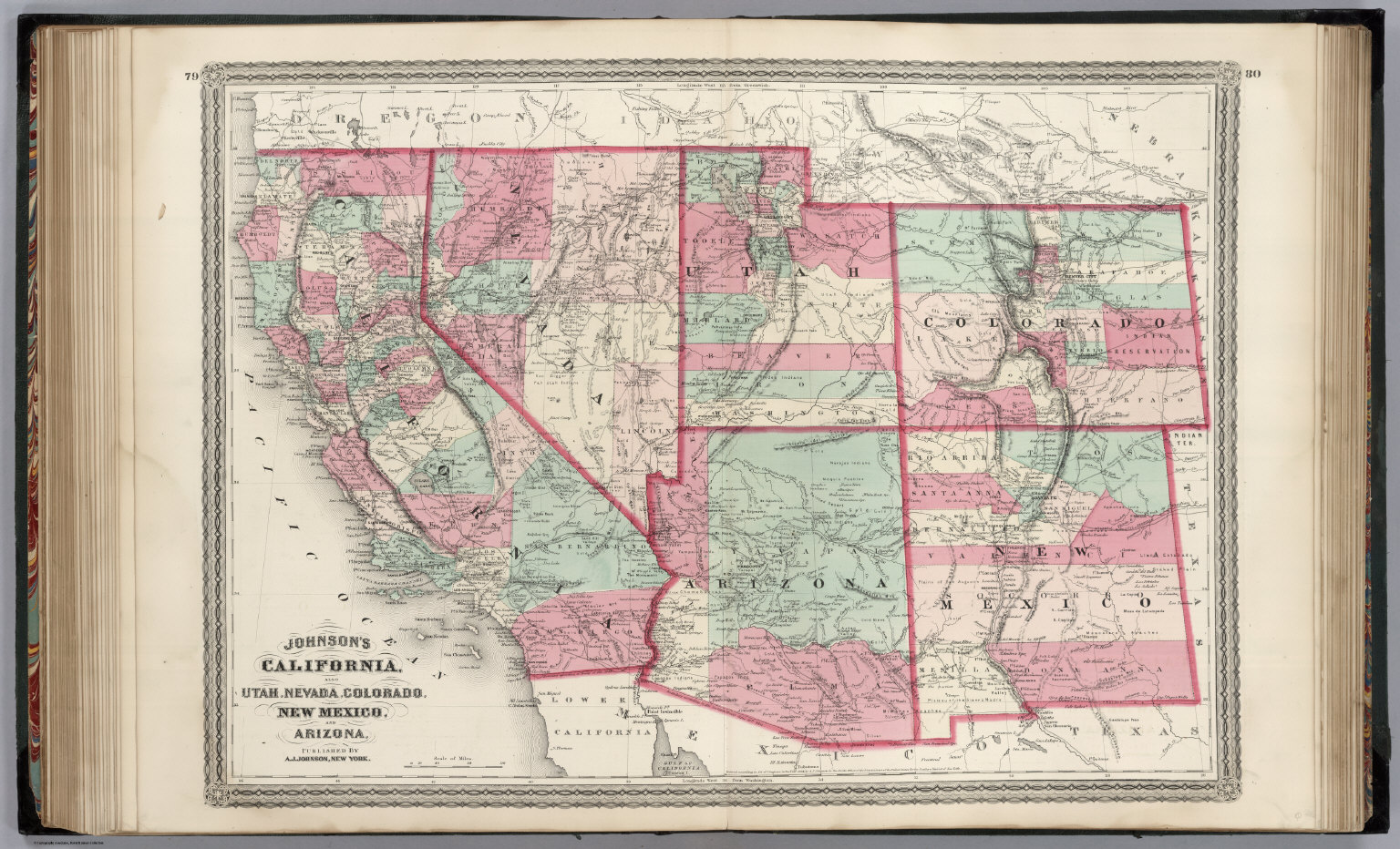 California Utah Nevada Colorado New Mexico And Arizona David Rumsey Historical Map 9466