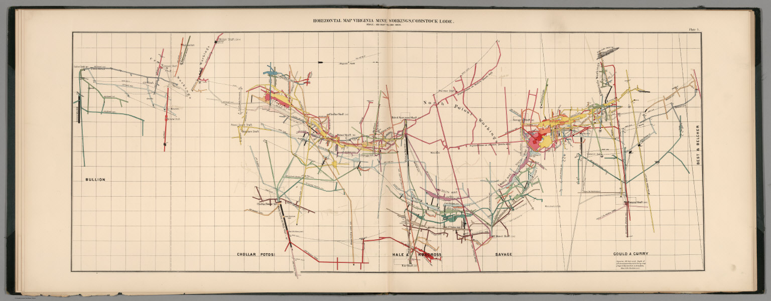 Plate 4. Horizontal Map Virginia Mines Workings, Comstock Lode. David