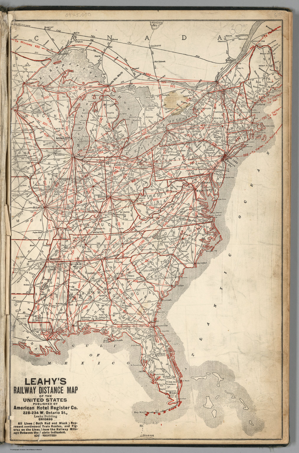 Railway Distance Map of the United States - David Rumsey Historical Map ...