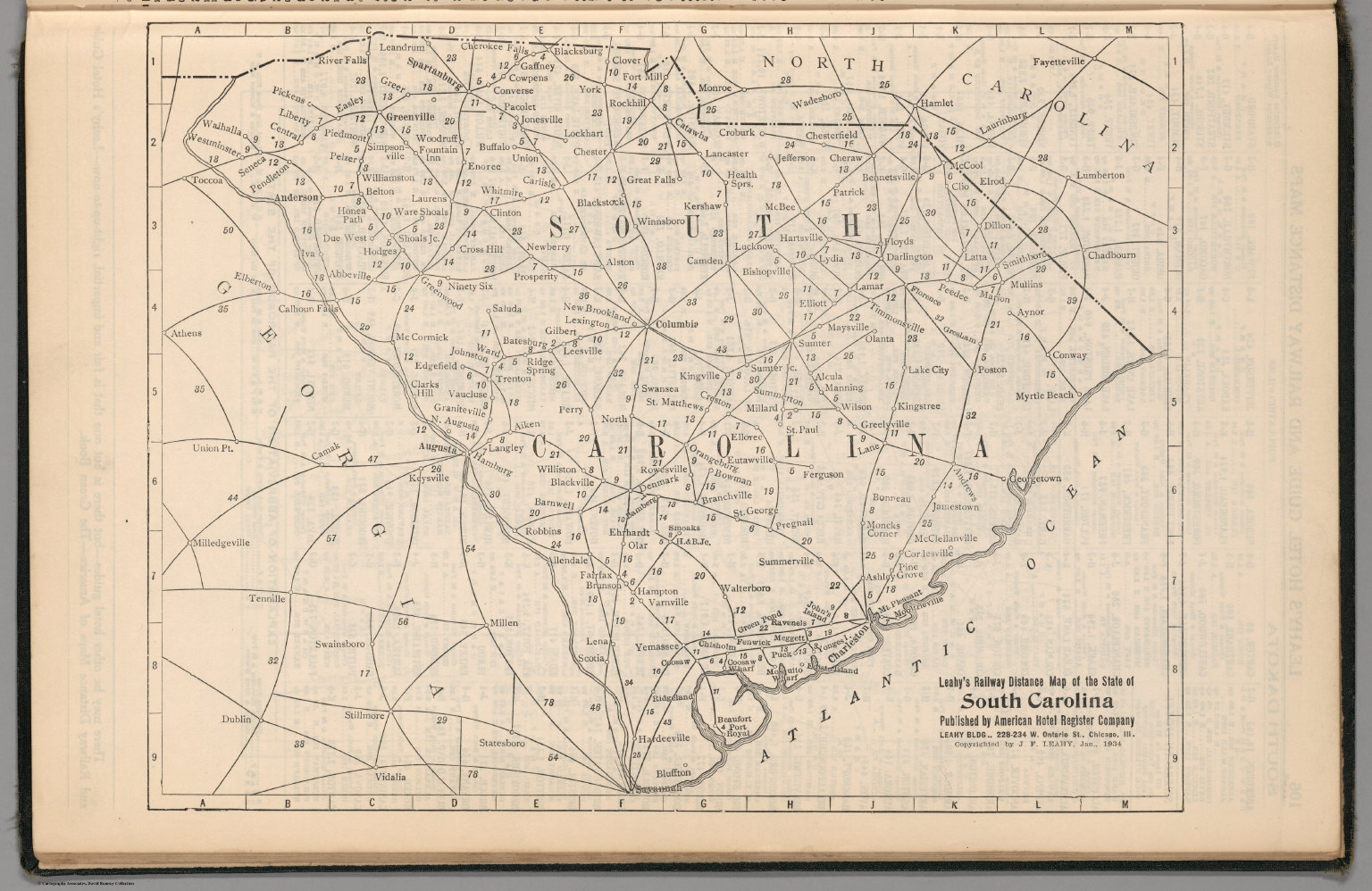 Railway Distance Map of the State of South Carolina - David Rumsey ...