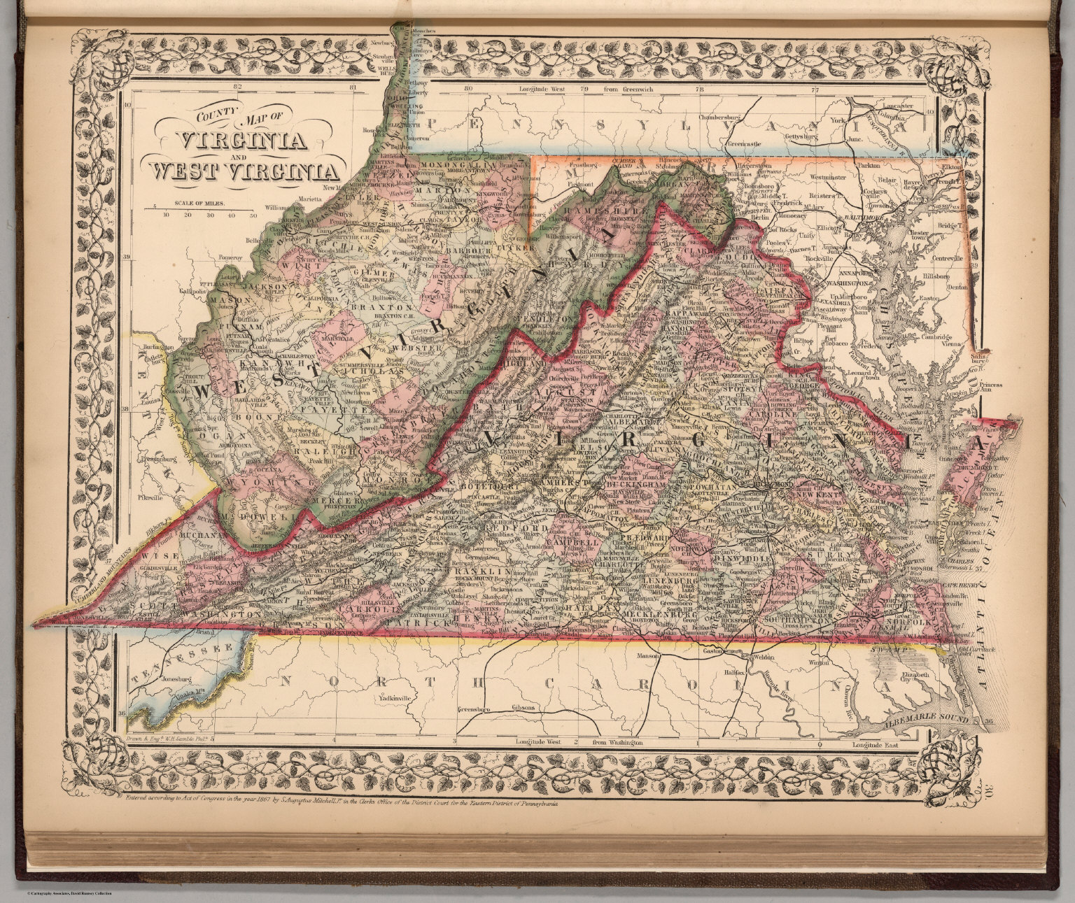 County Map Of Virginia And West Virginia David Rumsey Historical Map Collection 5413