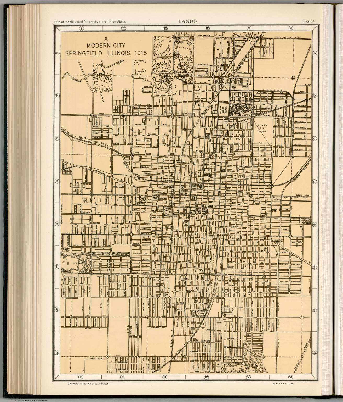 Map Of Springfield Il Plate 54. Lands. Springfield, Illinois (Facsimile). - David Rumsey  Historical Map Collection