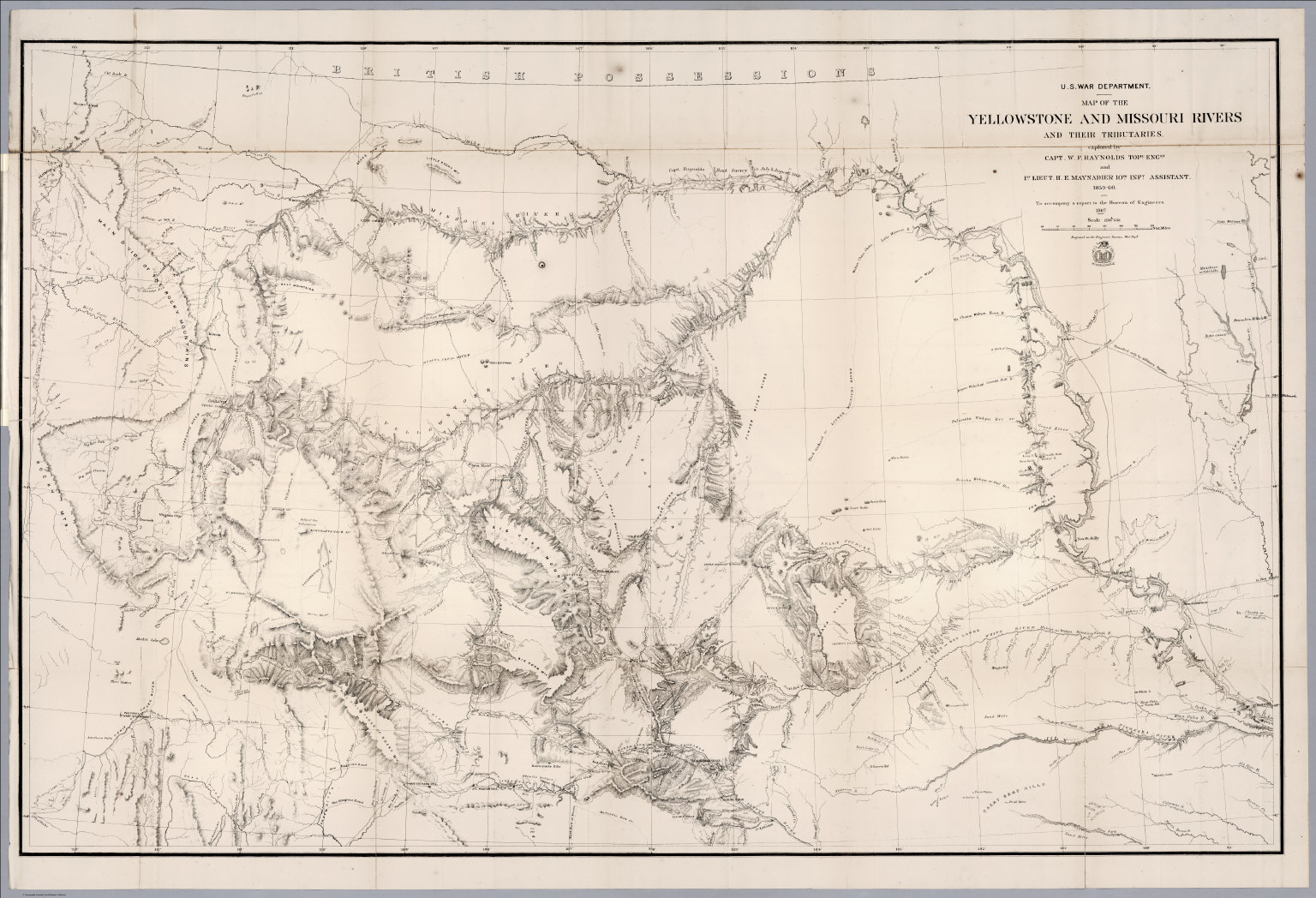 Map of the Yellowstone and Missouri Rivers and their tributaries ...