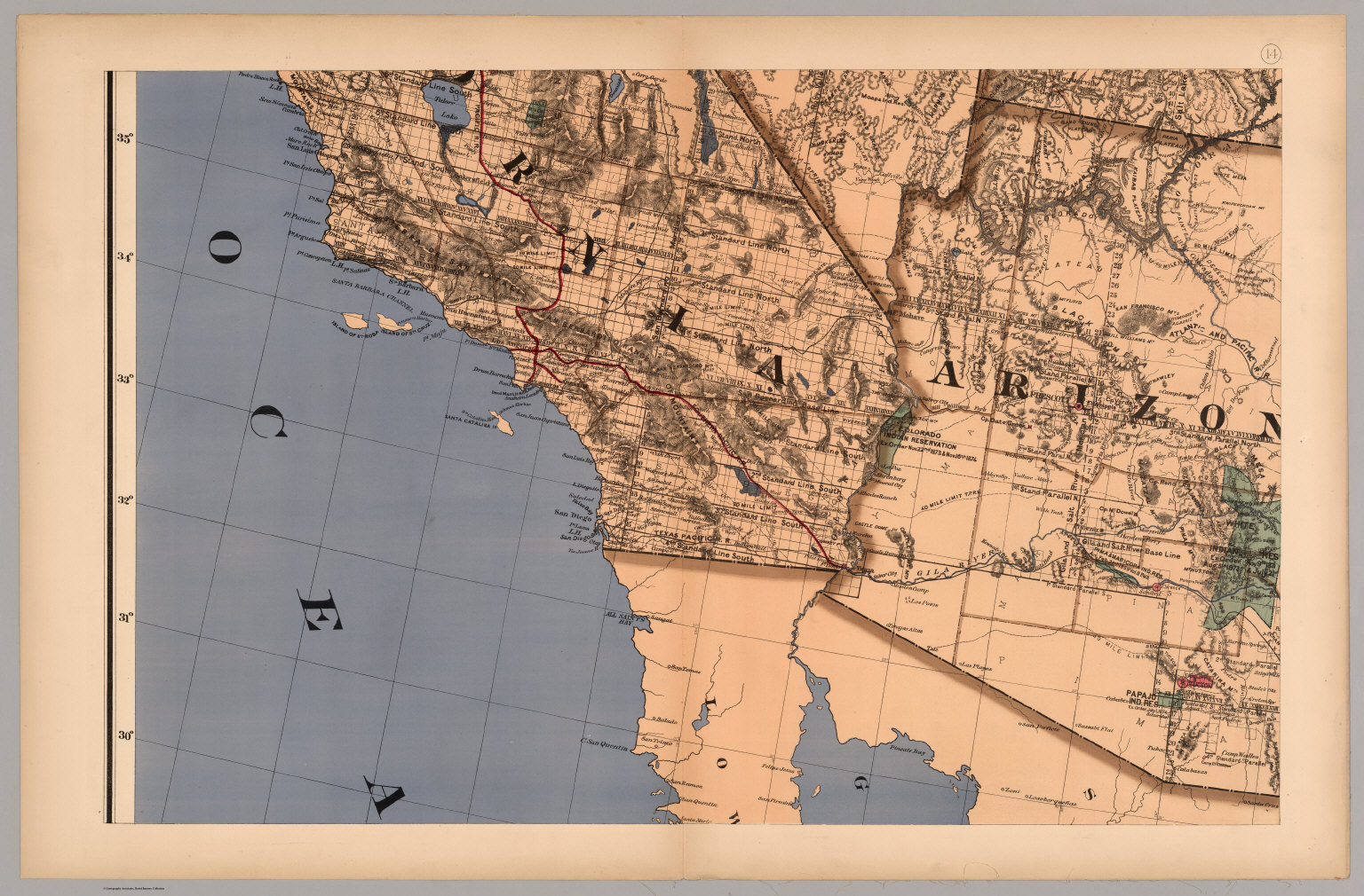 (Map 14 - California, Arizona, Nevada). - David Rumsey Historical Map