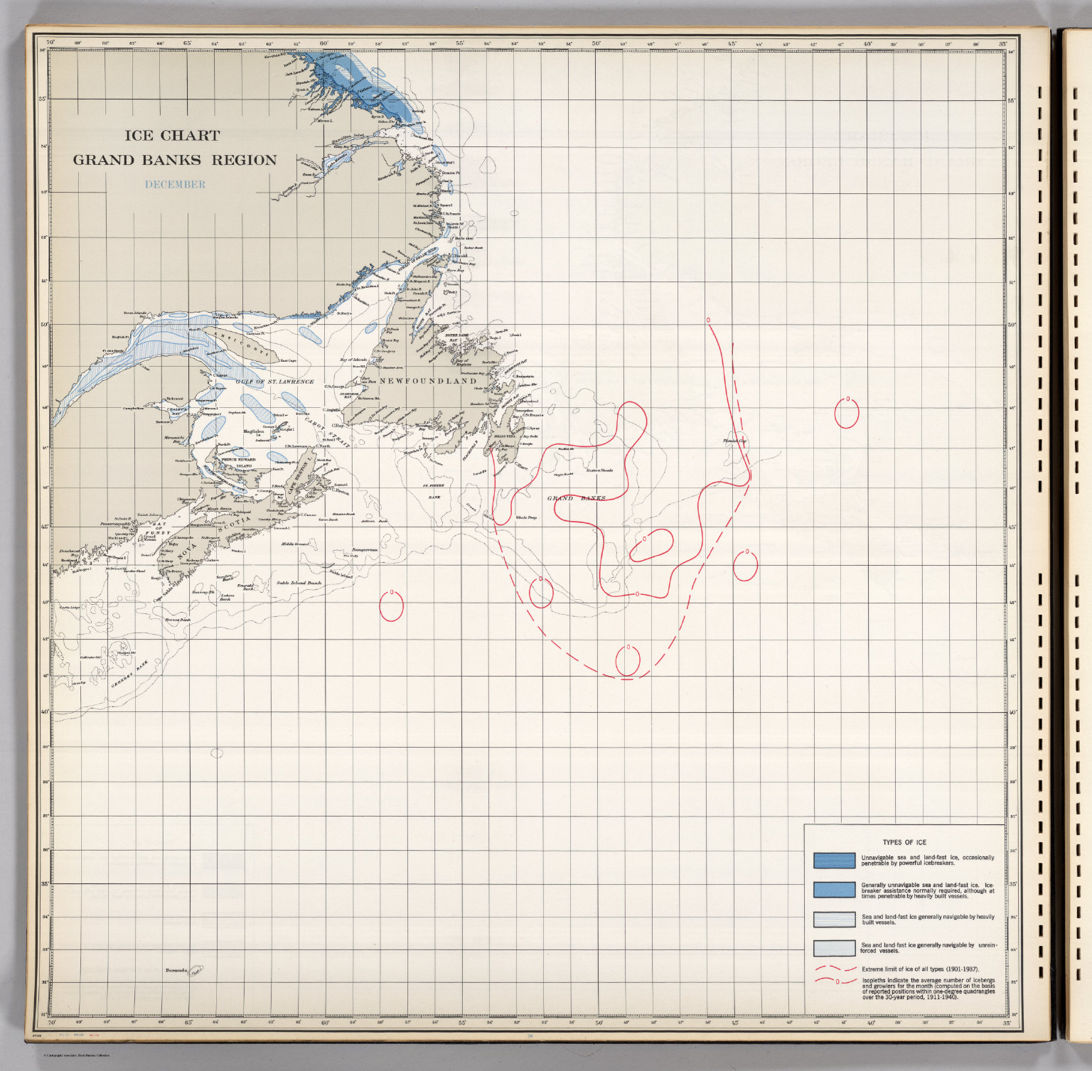 Ice Chart, Grand Banks Region, December. - David Rumsey Historical Map ...