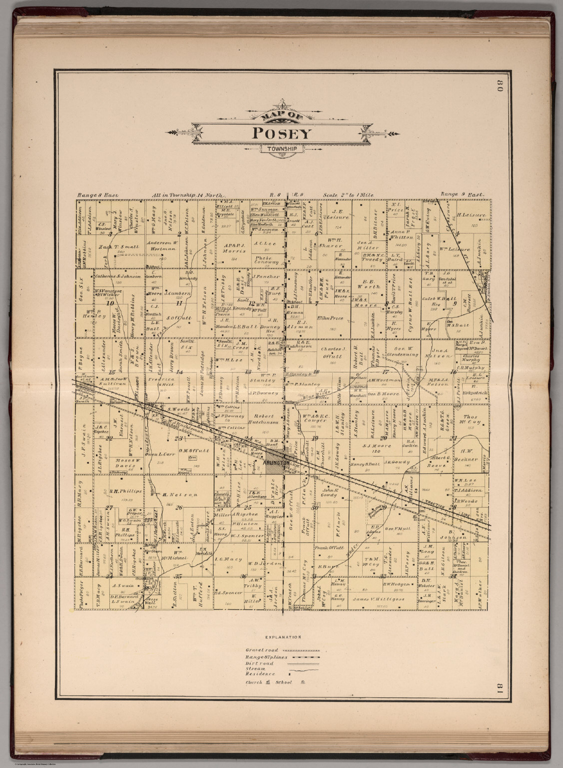 Posey Township, Rush County, Indiana. David Rumsey Historical Map