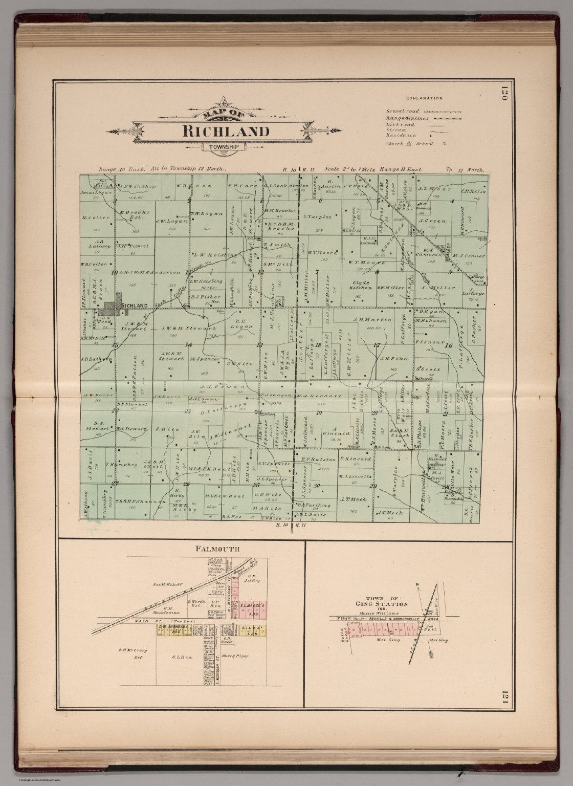 Richland Township, Rush County, Indiana. Falmouth. Ging Station
