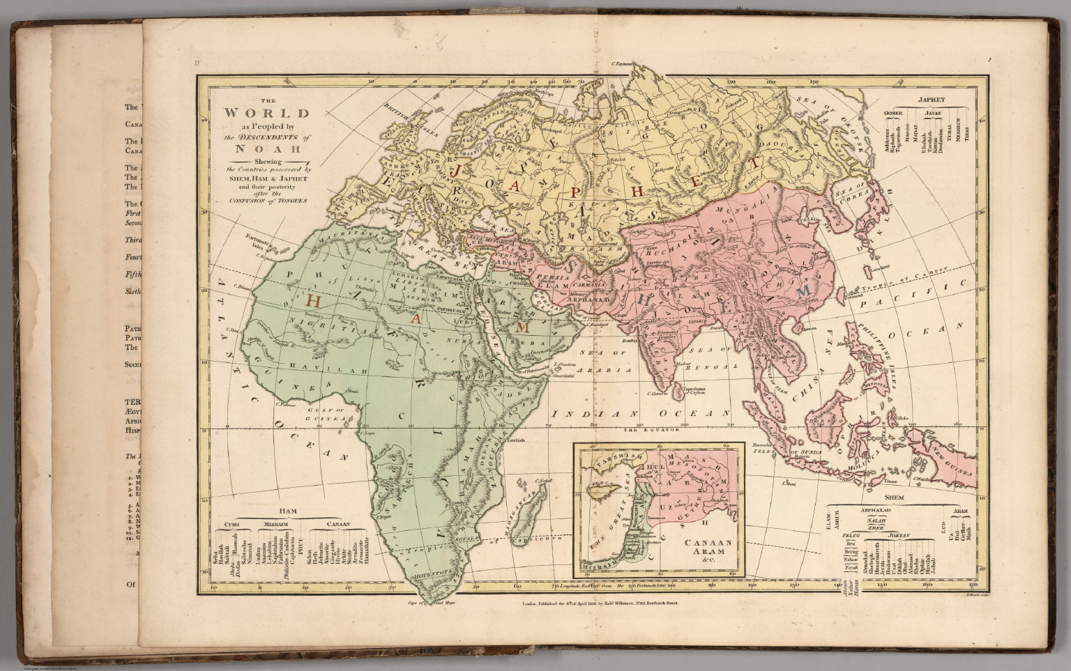 World as Peopled by the Descendants of Noah. David Rumsey Historical