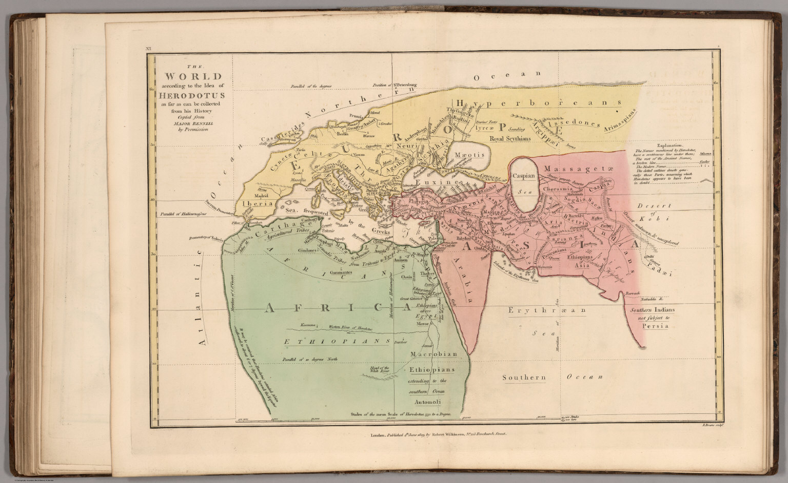 World according to the Idea of Herodotus. - David Rumsey Historical Map ...