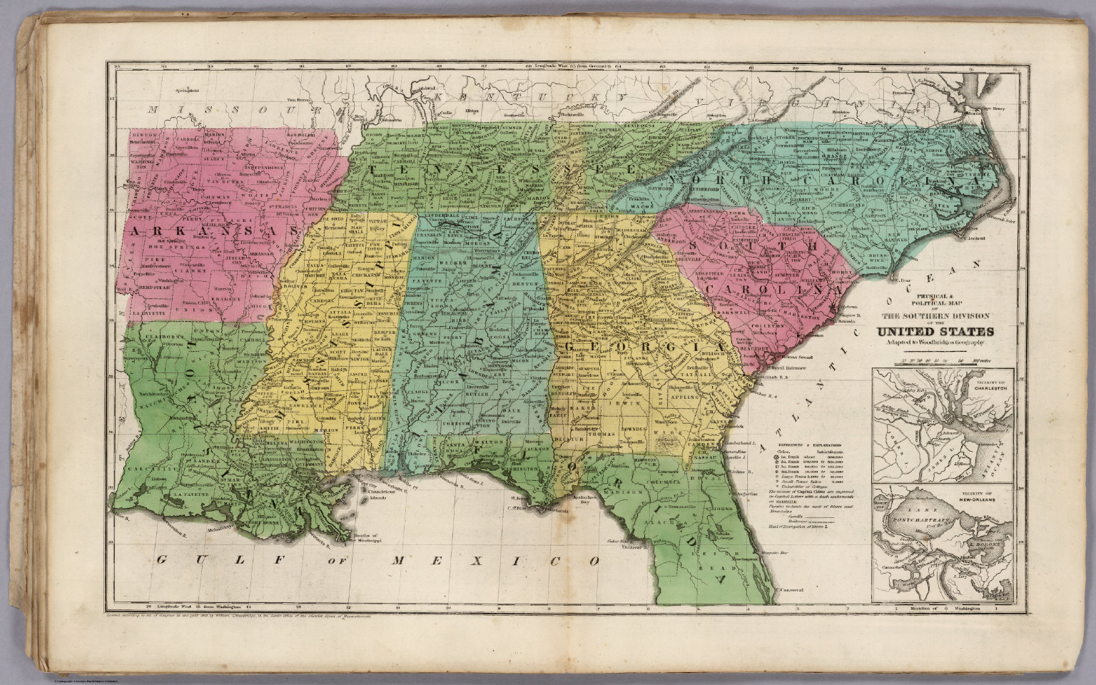 Show Me A Map Of The Southern United States Political Map Of The Southern Division Of The United States - David Rumsey  Historical Map Collection