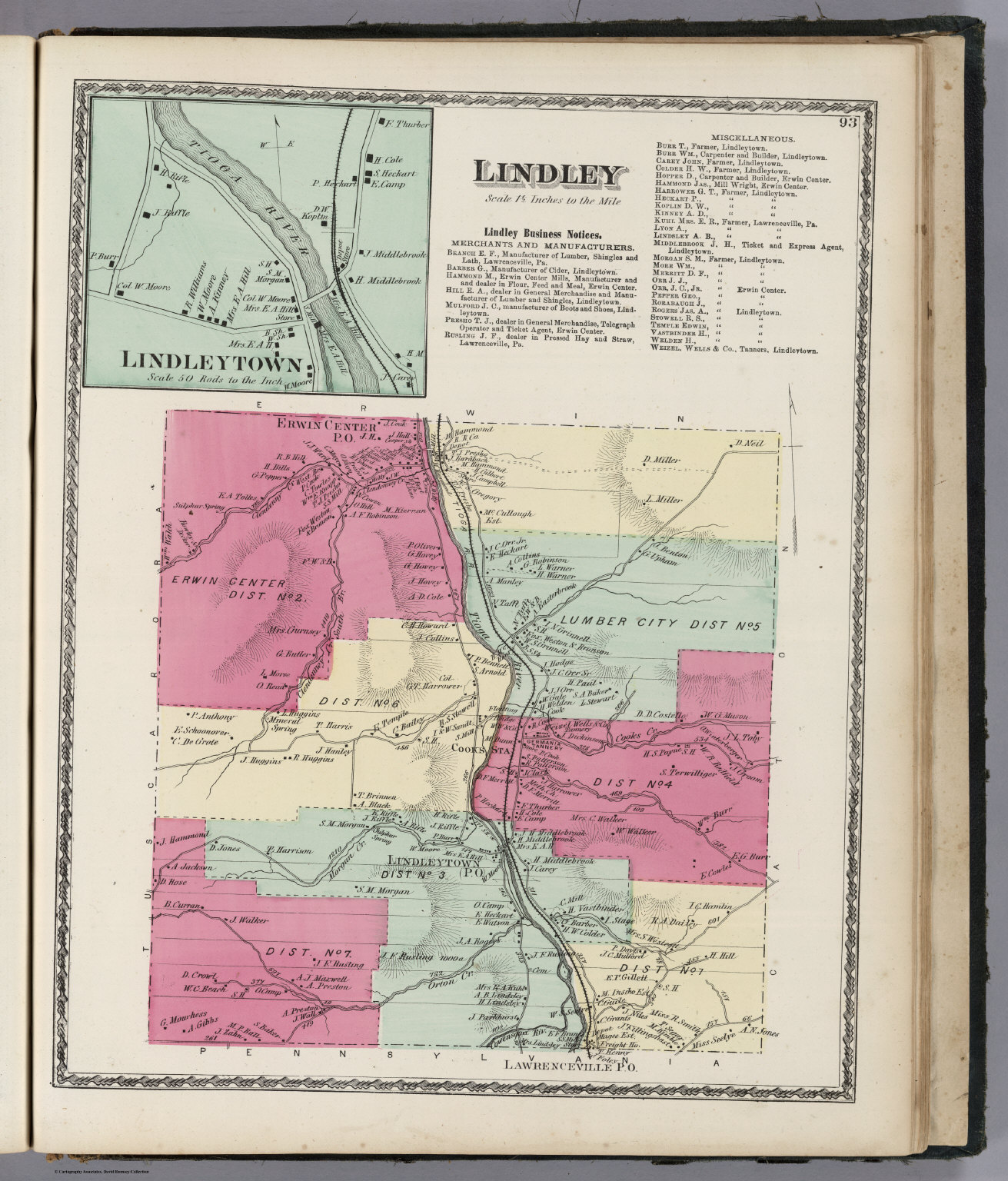 Lindley. Lindleytown. David Rumsey Historical Map Collection