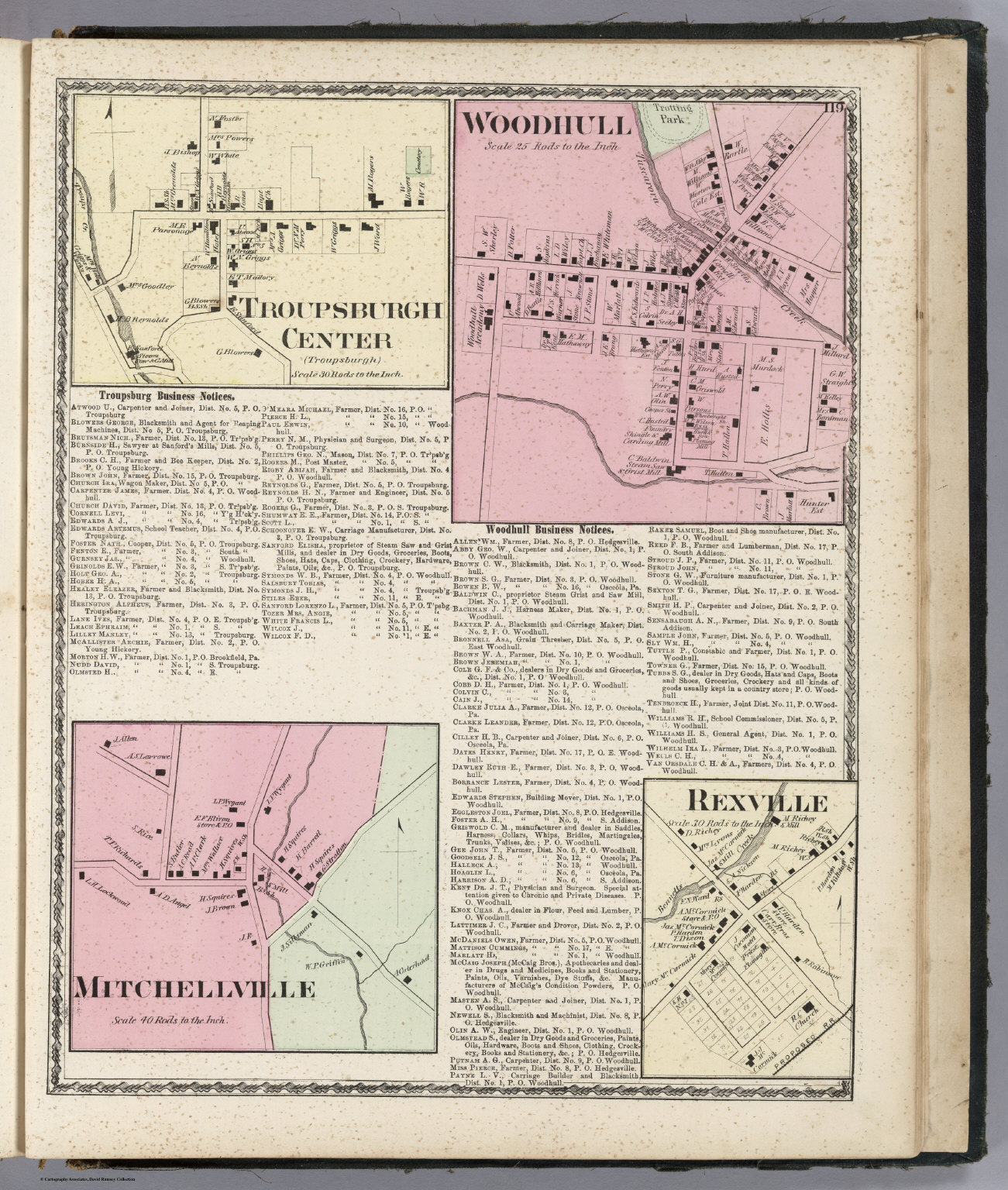 Troupsburgh Center. Woodhull. Mitchellville. Rexville. David Rumsey Historical Map Collection