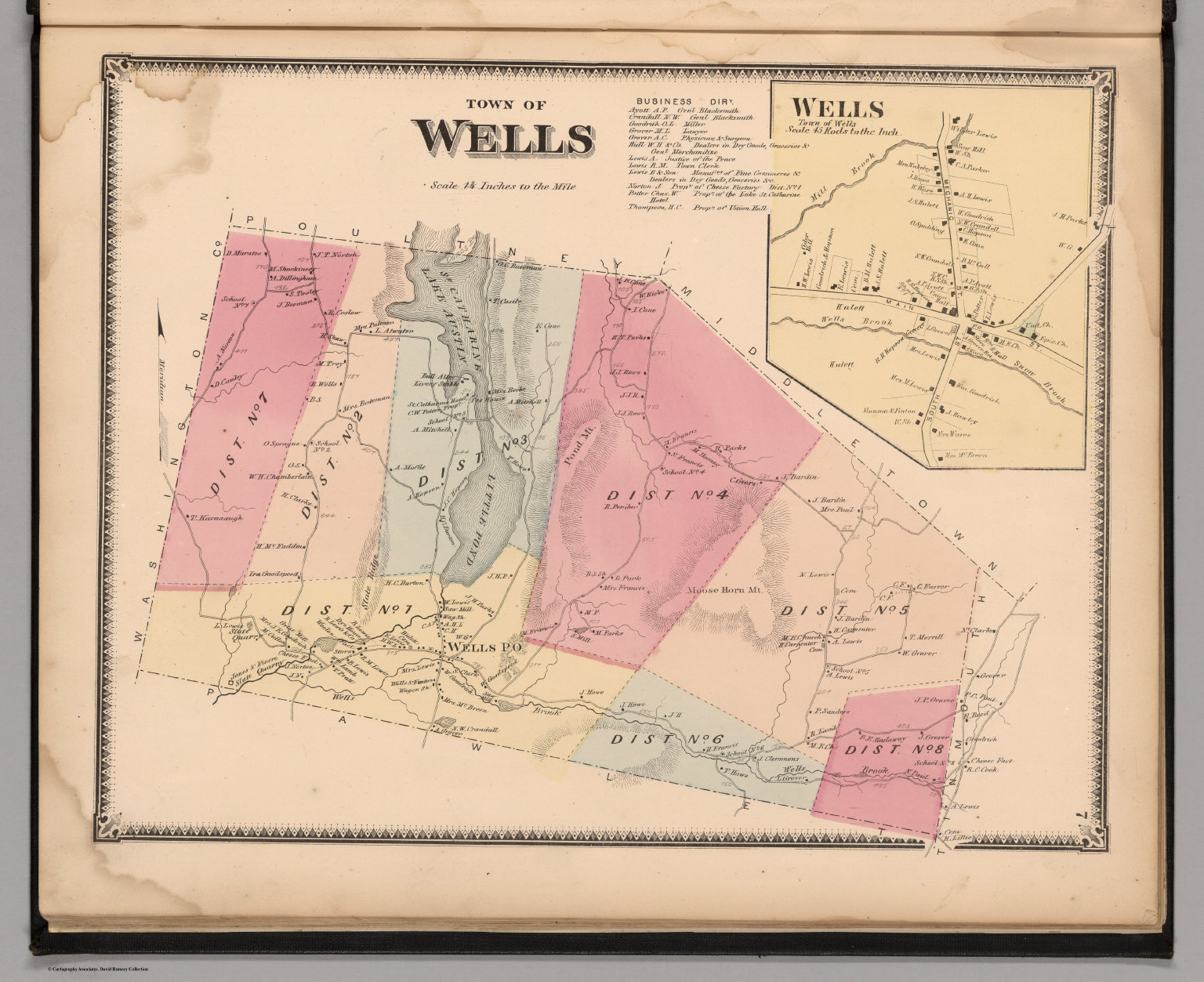 Wells, Rutland County, Vermont. Wells. David Rumsey Historical Map