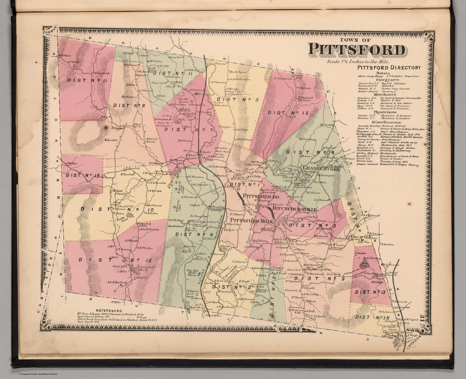 Pittsford, Rutland County, Vermont. David Rumsey Historical Map
