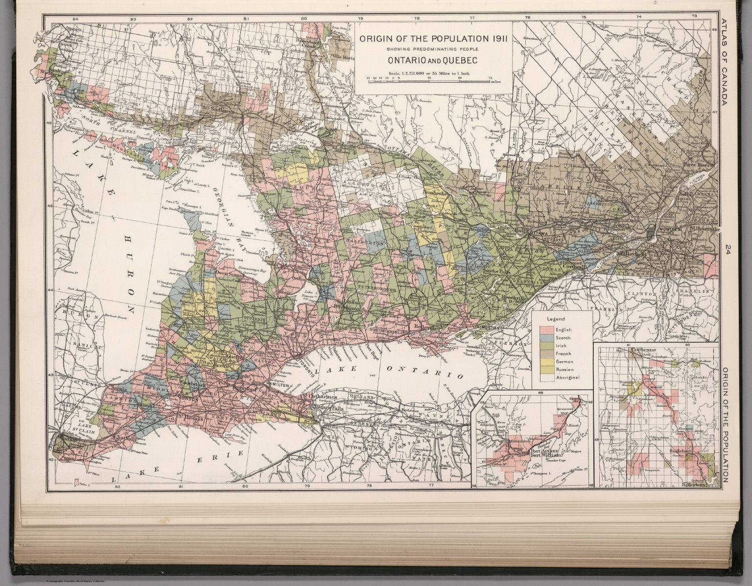 Origin of the population 1911. Ontario and Quebec - David Rumsey ...
