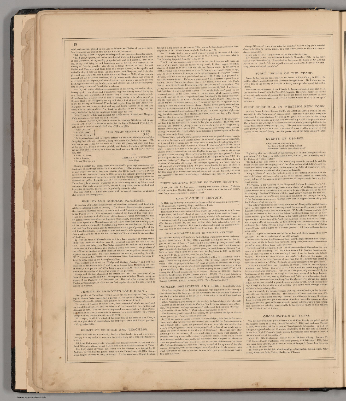 Text History of Yates County, New York (continued). David Rumsey