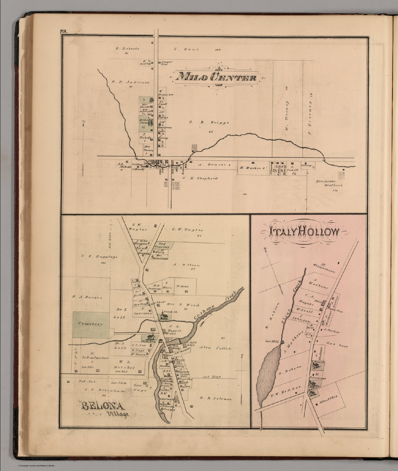 Milo Center. Belona Village. Italy Hollow, Yates County, New York ...