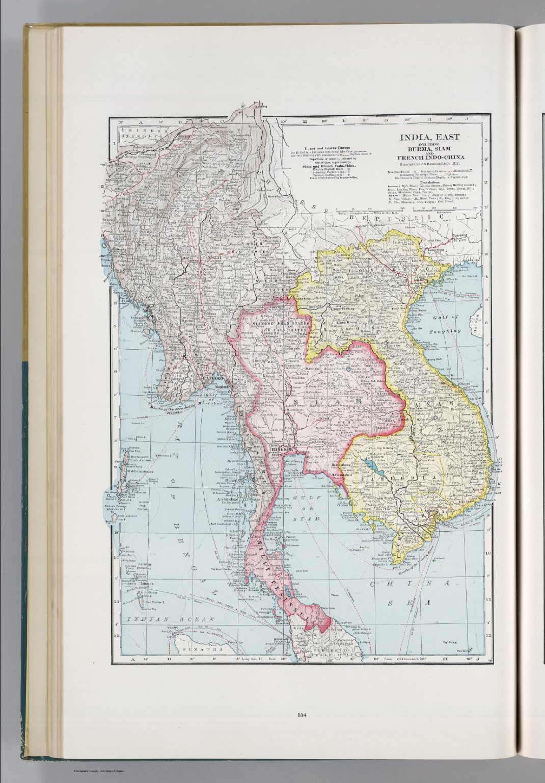 India, East including Burma (Myanmar), Siam (Thailand), and French Indo ...