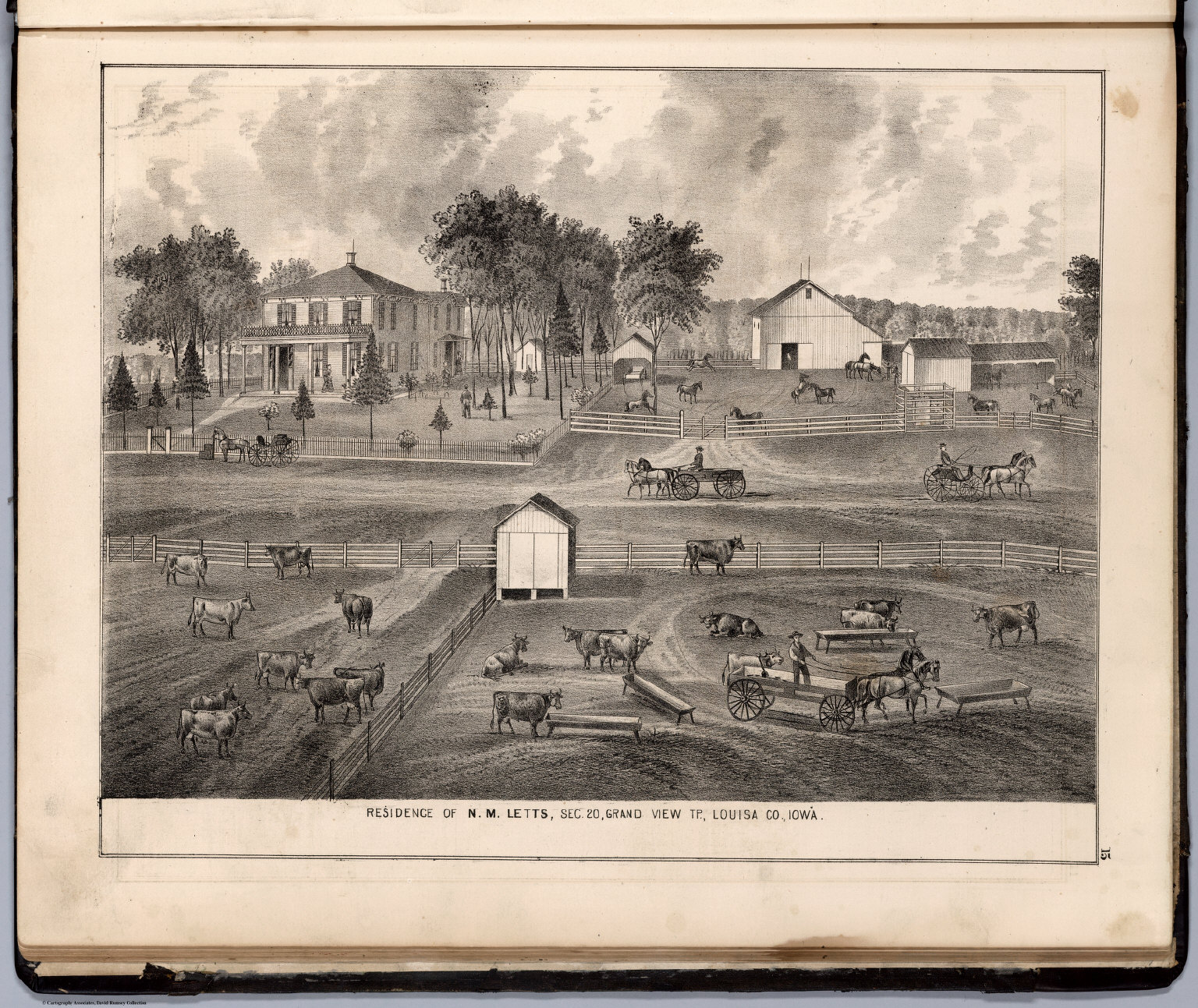 View Residence of N.M. Letts, Louisa County, Iowa. David Rumsey