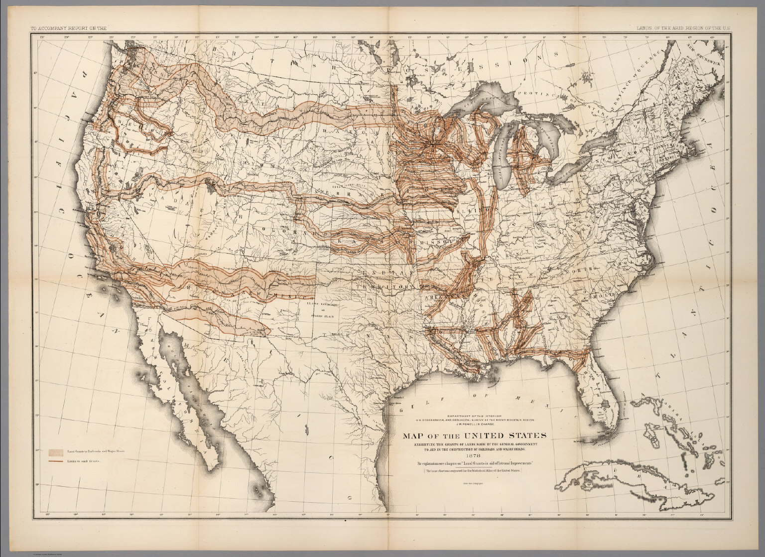 Map of the United States exhibiting the grants of lands made by the ...