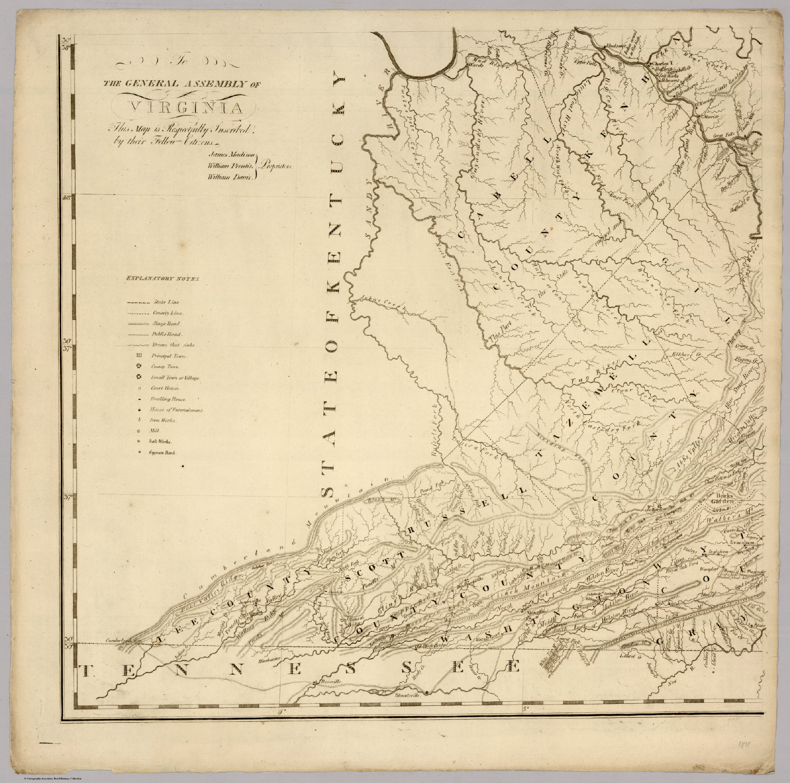 Map of Virginia, 1818 (lower left sheet) - David Rumsey Historical Map ...