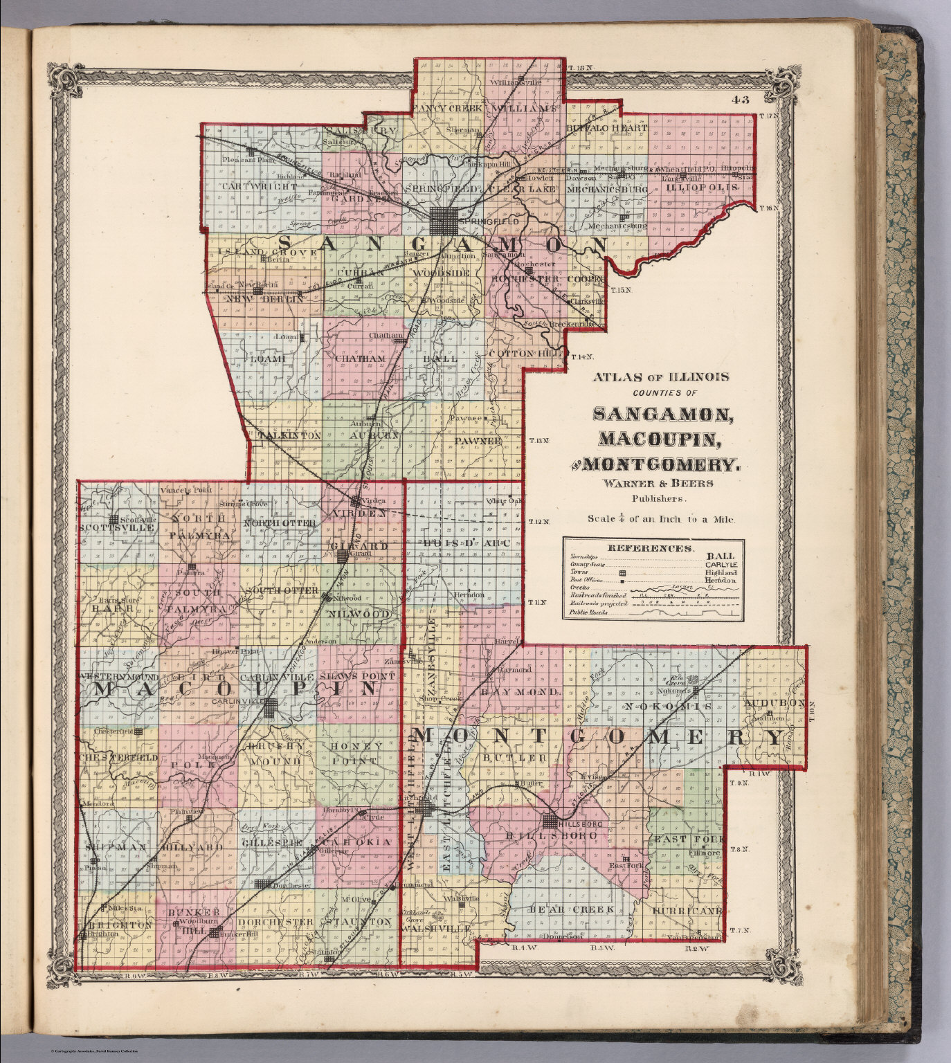 Atlas of Illinois, Counties of Sangamon, Macoupin, and Montgomery ...