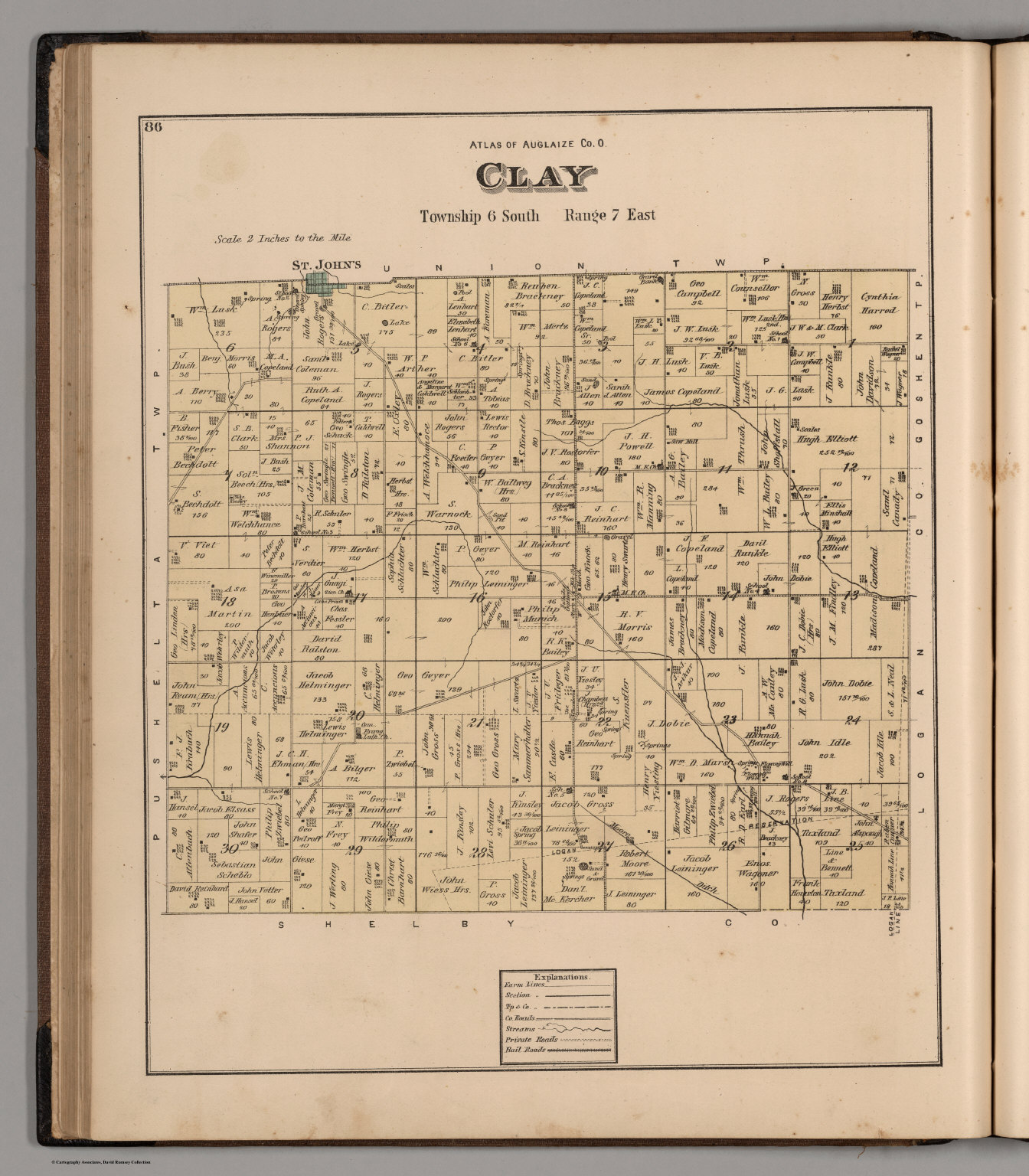 Clay Township, Auglaize County, Ohio. David Rumsey Historical Map
