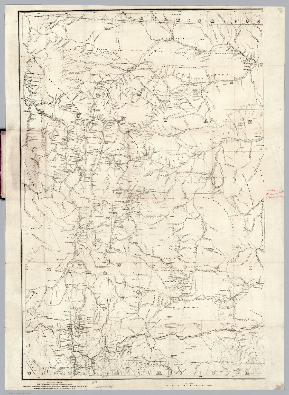 Map Of The Yellowstone And Missouri Rivers. - David Rumsey Historical ...