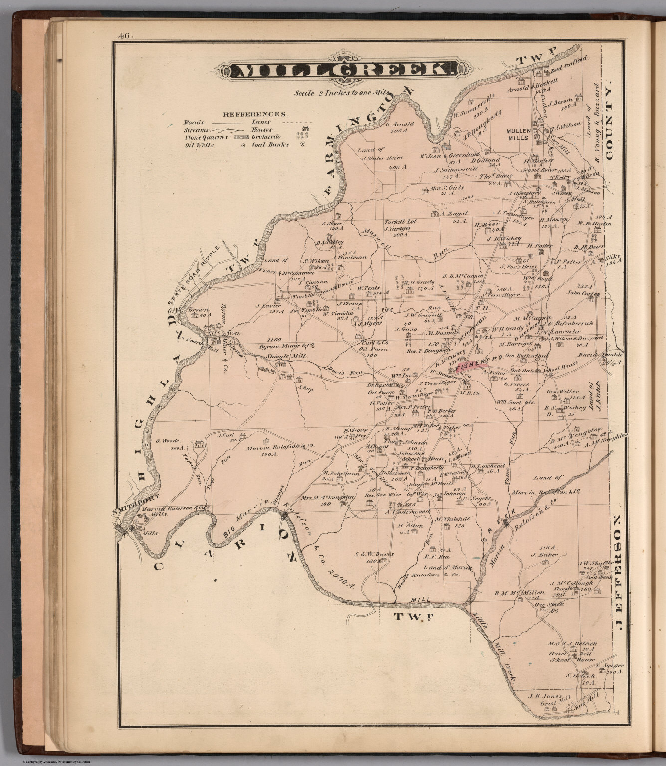 Millcreek, Clarion County, Pennsylvania. David Rumsey Historical Map
