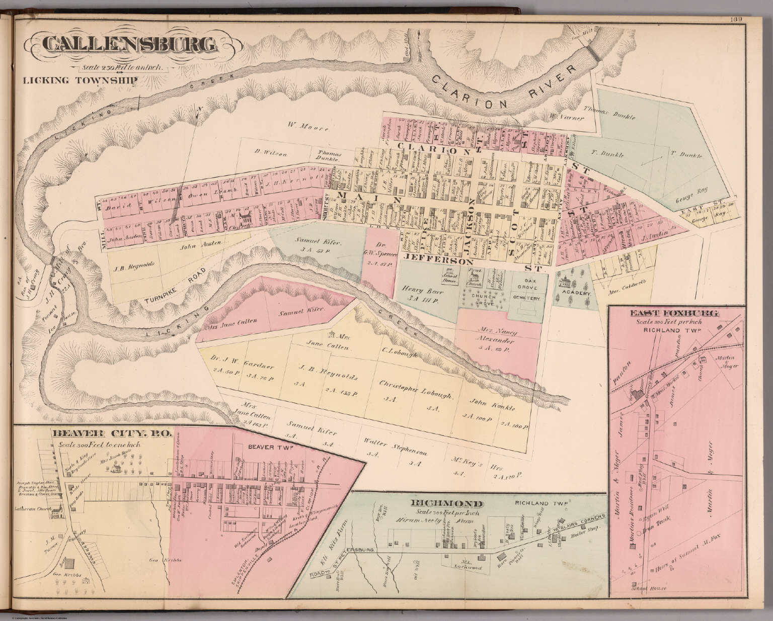 Callensburg. Beaver City P.O. Richmond. East Foxburg, Pennsylvania