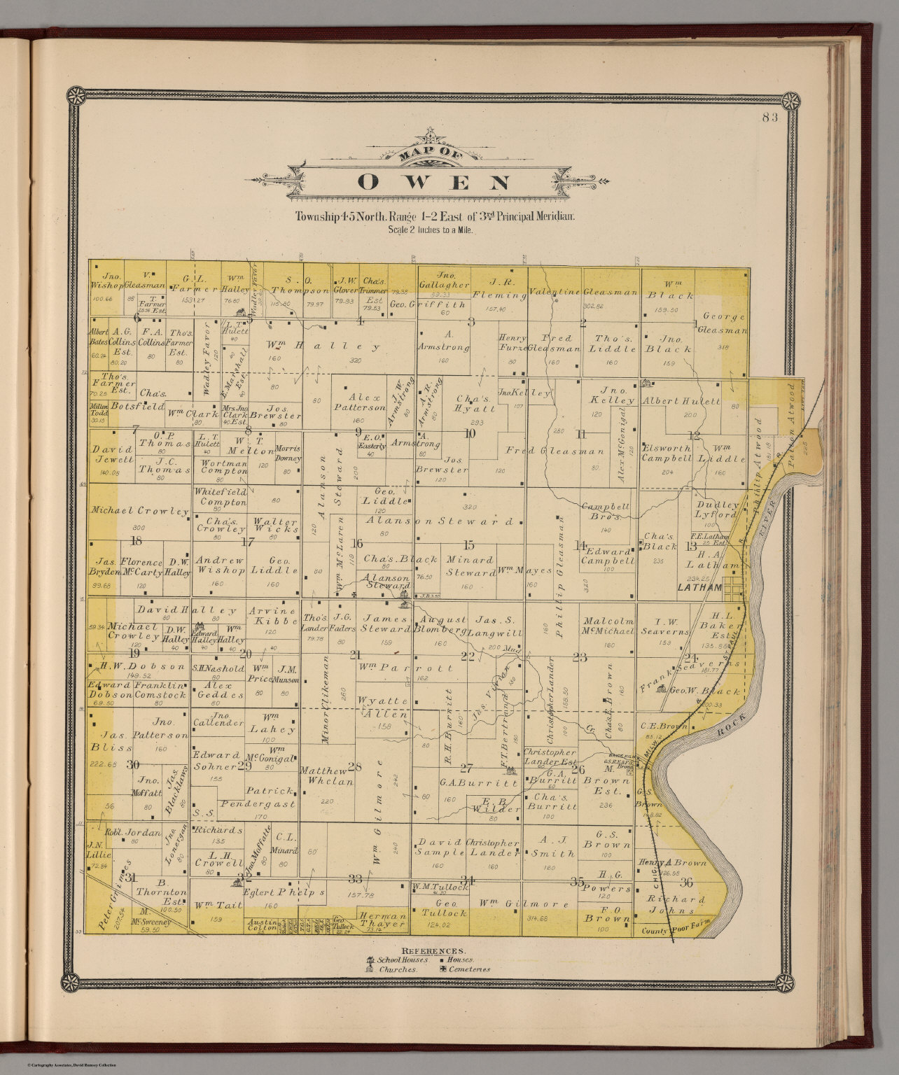 Owen Township Winnebago Illinois David Rumsey Historical Map Collection 5196