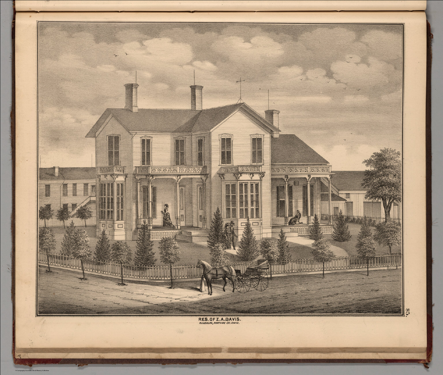 View Residences of Z.A. Davis, Portages County, Ohio. David Rumsey