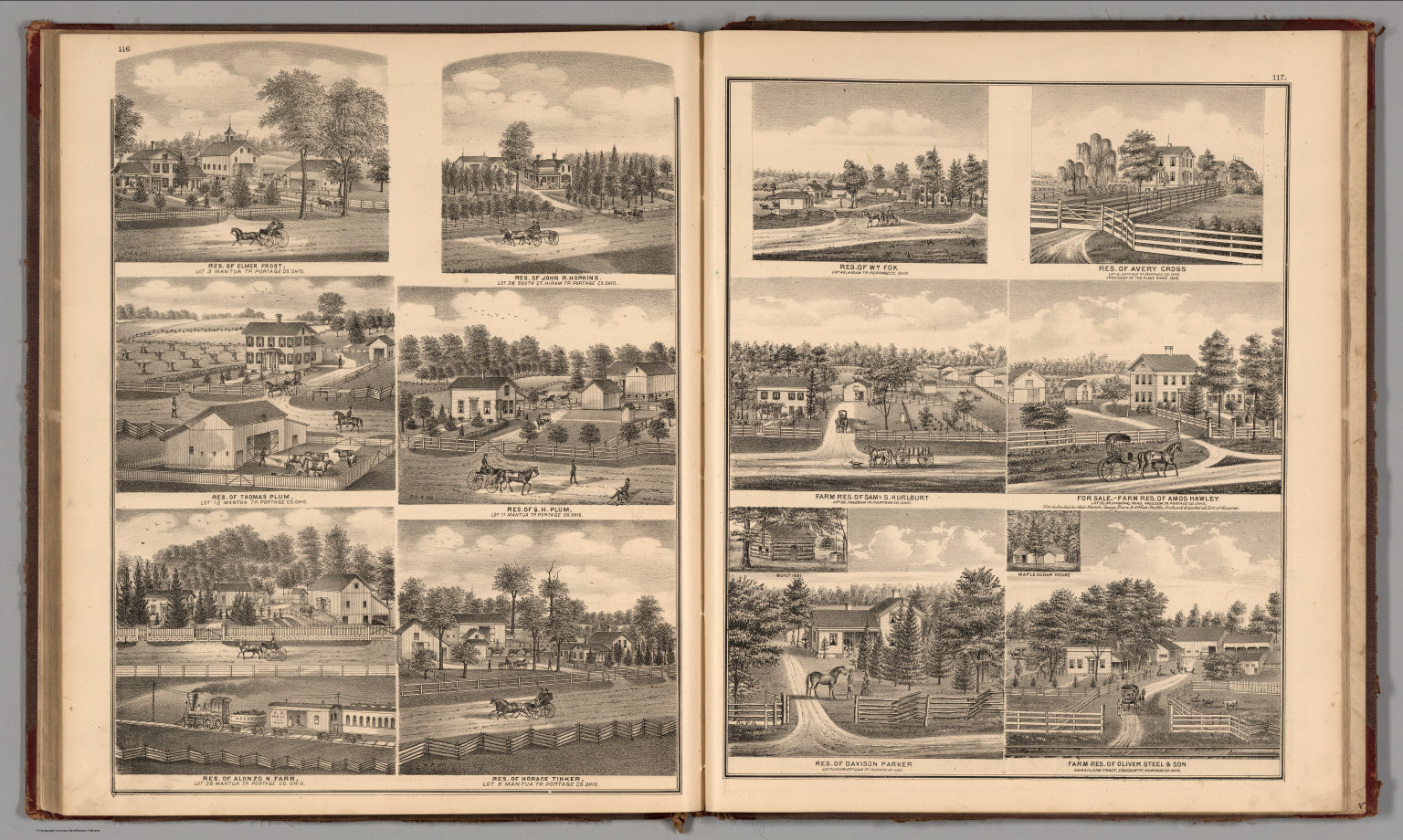 View Residences in Portage County, Ohio. David Rumsey Historical Map