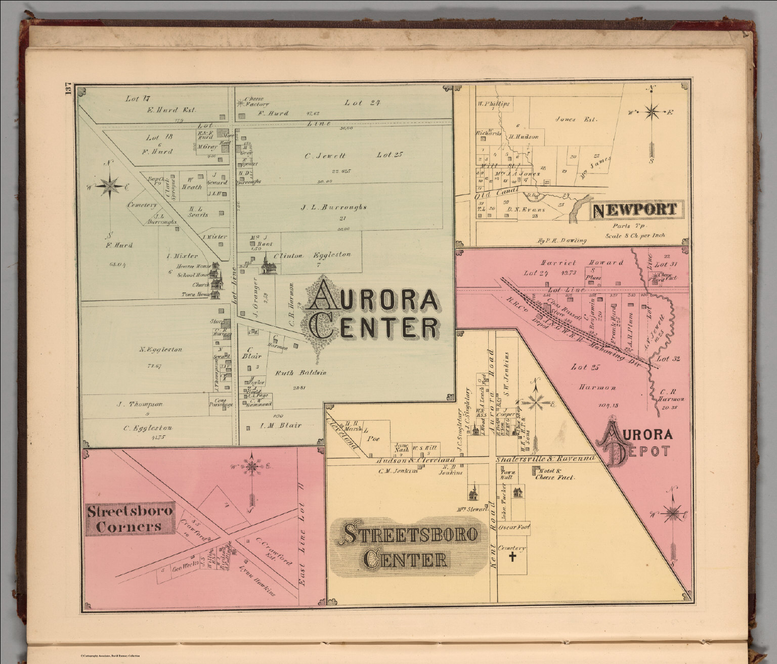 Streetsboro Corners. Aurora Center. Streetsboro Center, Portage County, Ohio. David Rumsey
