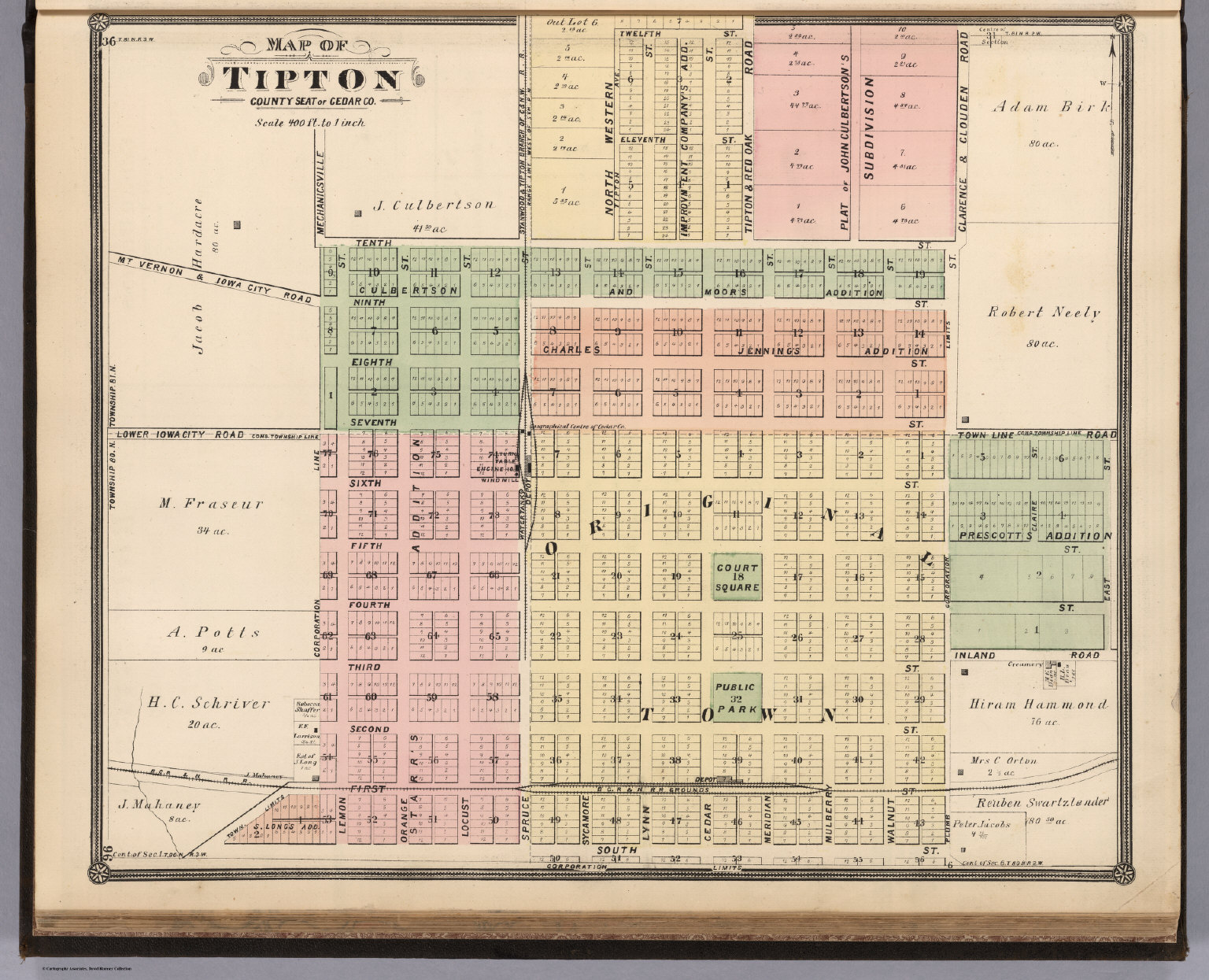 Tipton, County Seat of Cedar County, Iowa. David Rumsey Historical
