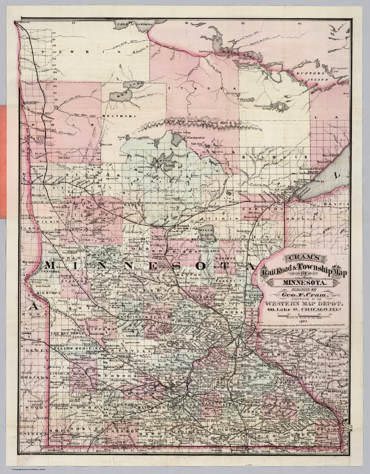 Rail Road & Township Map Of Minnesota - David Rumsey Historical Map ...