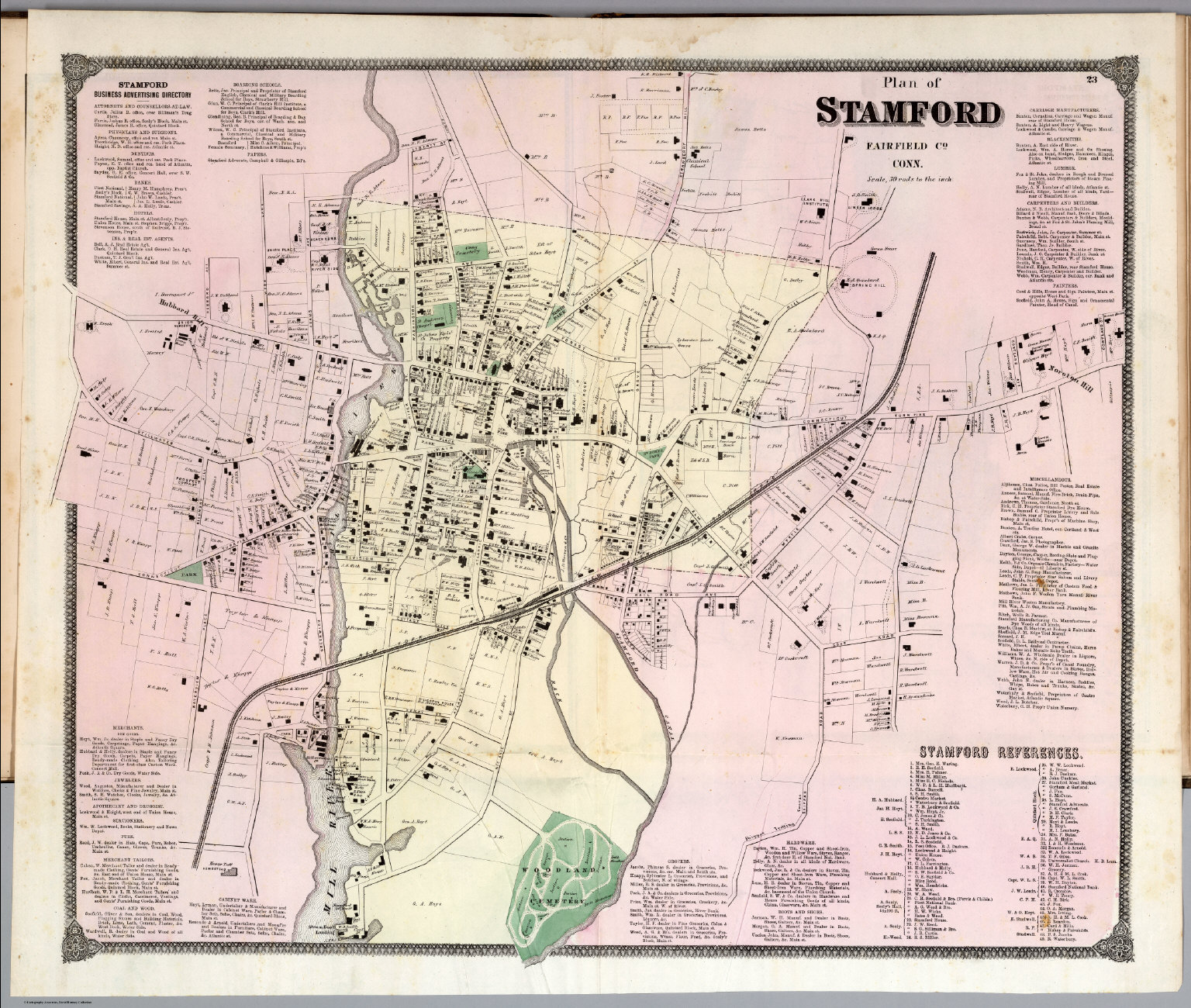 Map Of Stamford Ct Plan Of Stamford, Connecticut. - David Rumsey Historical Map Collection