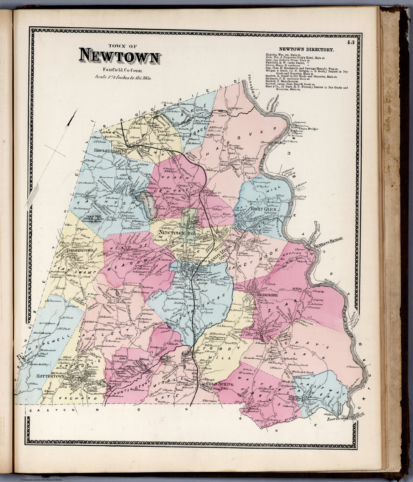 Town of Newtown, Fairfield County, Connecticut. David Rumsey