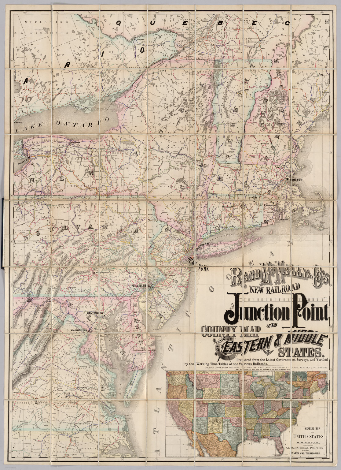 Railroad Map Of The Eastern & Middle States. - David Rumsey Historical ...