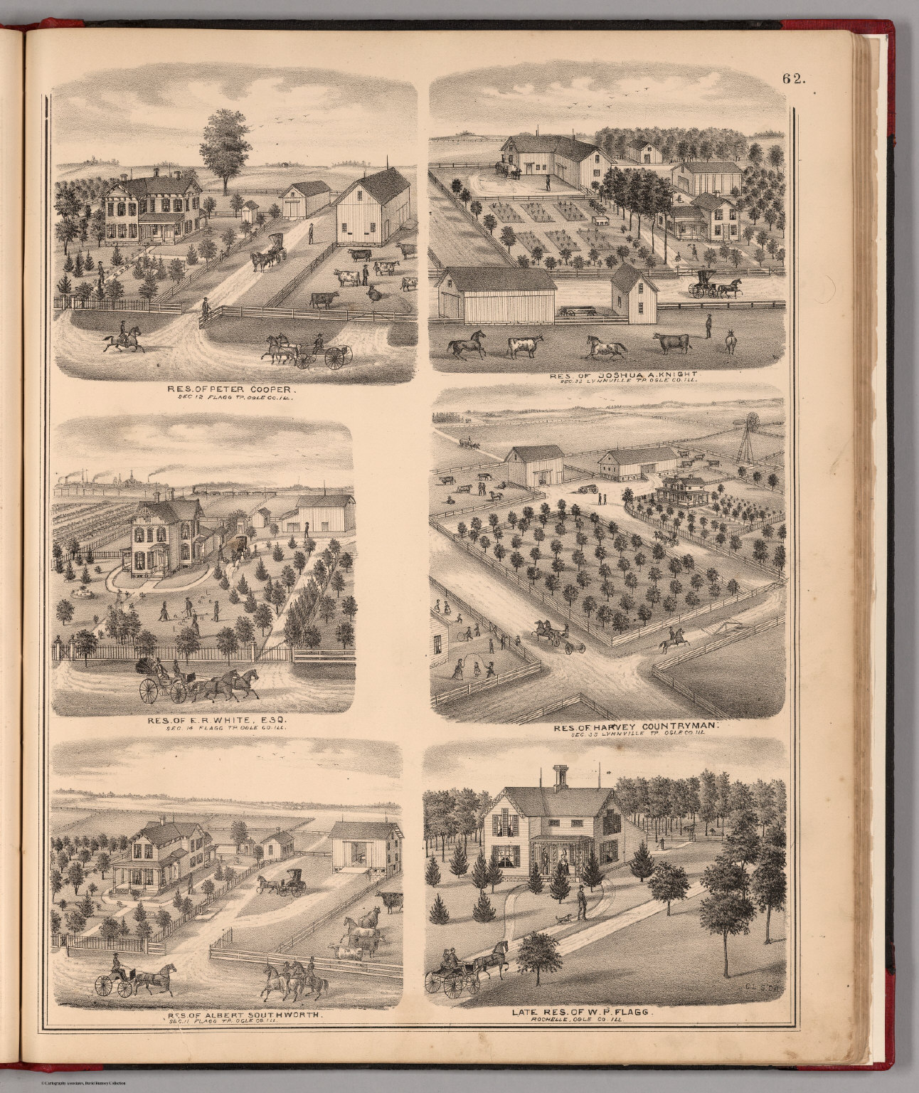 View Residences of Ogle County, Illinois. David Rumsey Historical
