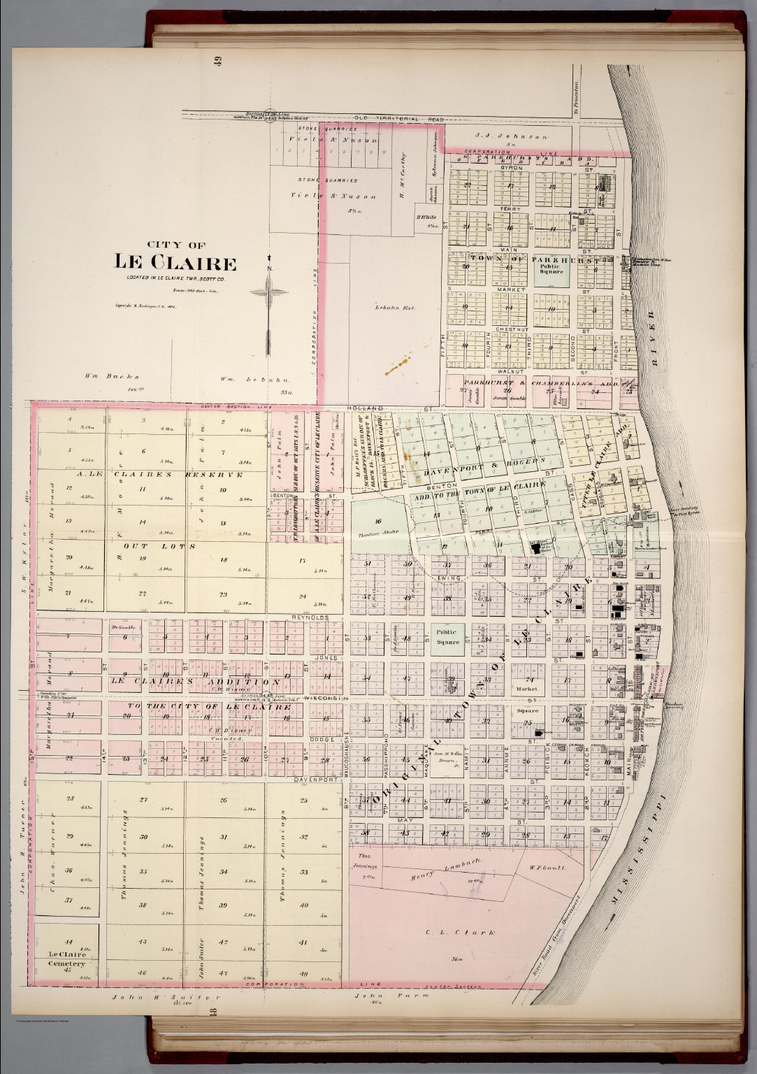 Le Claire, Iowa. David Rumsey Historical Map Collection