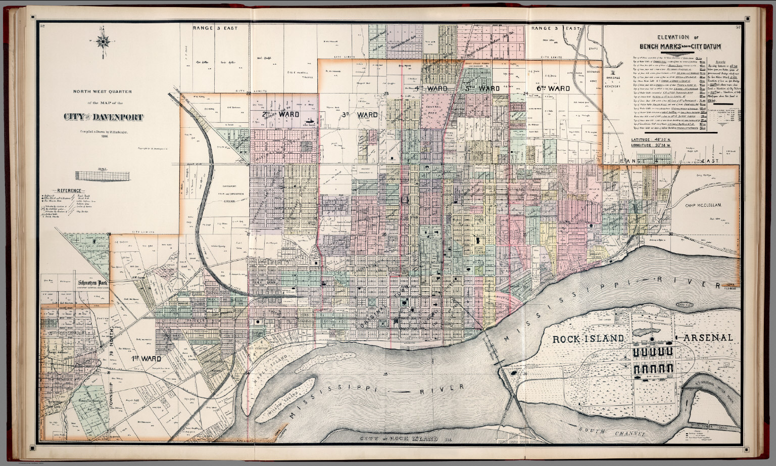 Composite City of Davenport, Iowa. David Rumsey Historical Map
