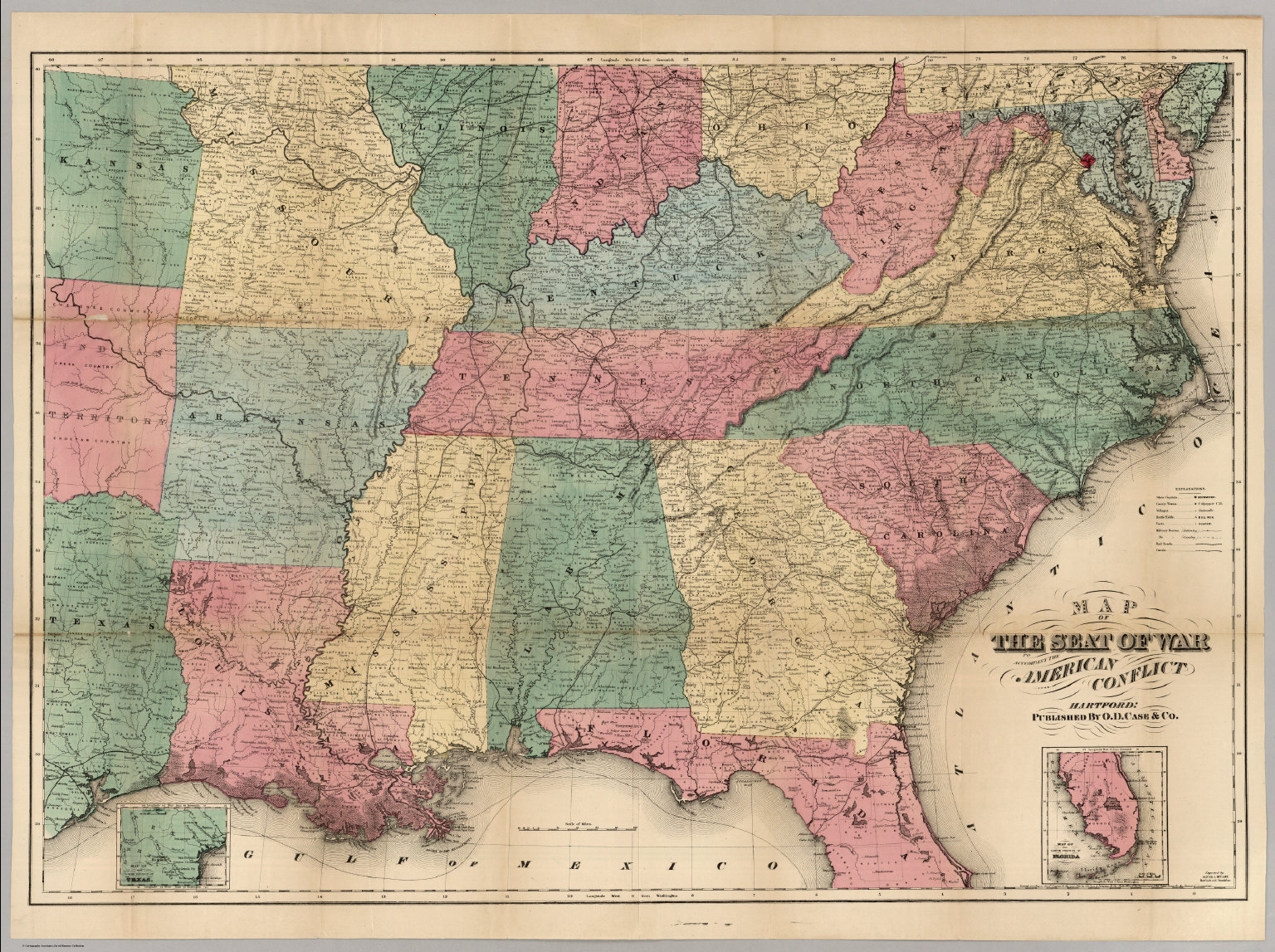 Map Of The Seat Of War To Accompany The American Conflict - David ...