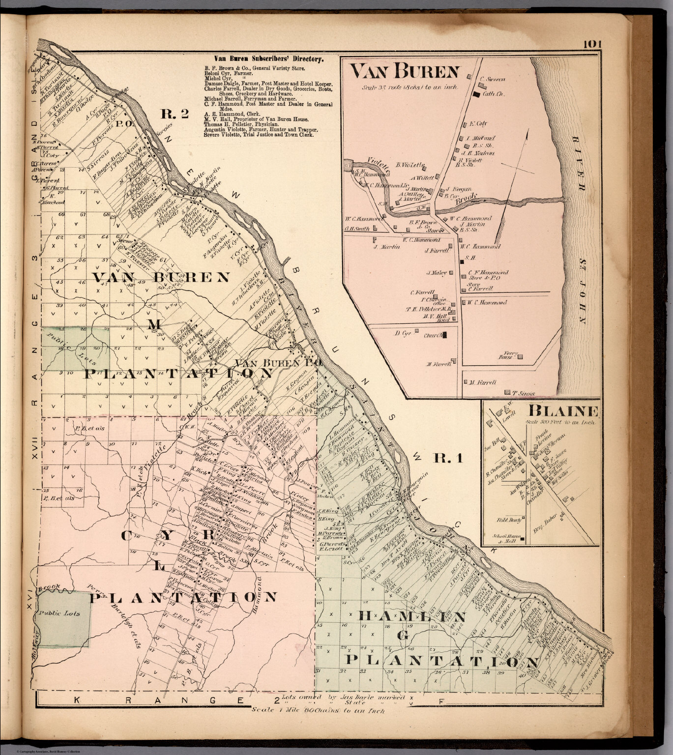 R. 2 Van Buren Plantation M, Cyr Plantation L. R. 1 Hamlin Plantation G
